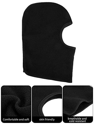 2 Pack Kids Balaclava Ski Mask - Windproof Fleece Neck Warmer & Ear Muffs for Boys & Girls - Winter Face Cover for Snowboarding, Skiing, Outdoor Sports (Grey & Black)