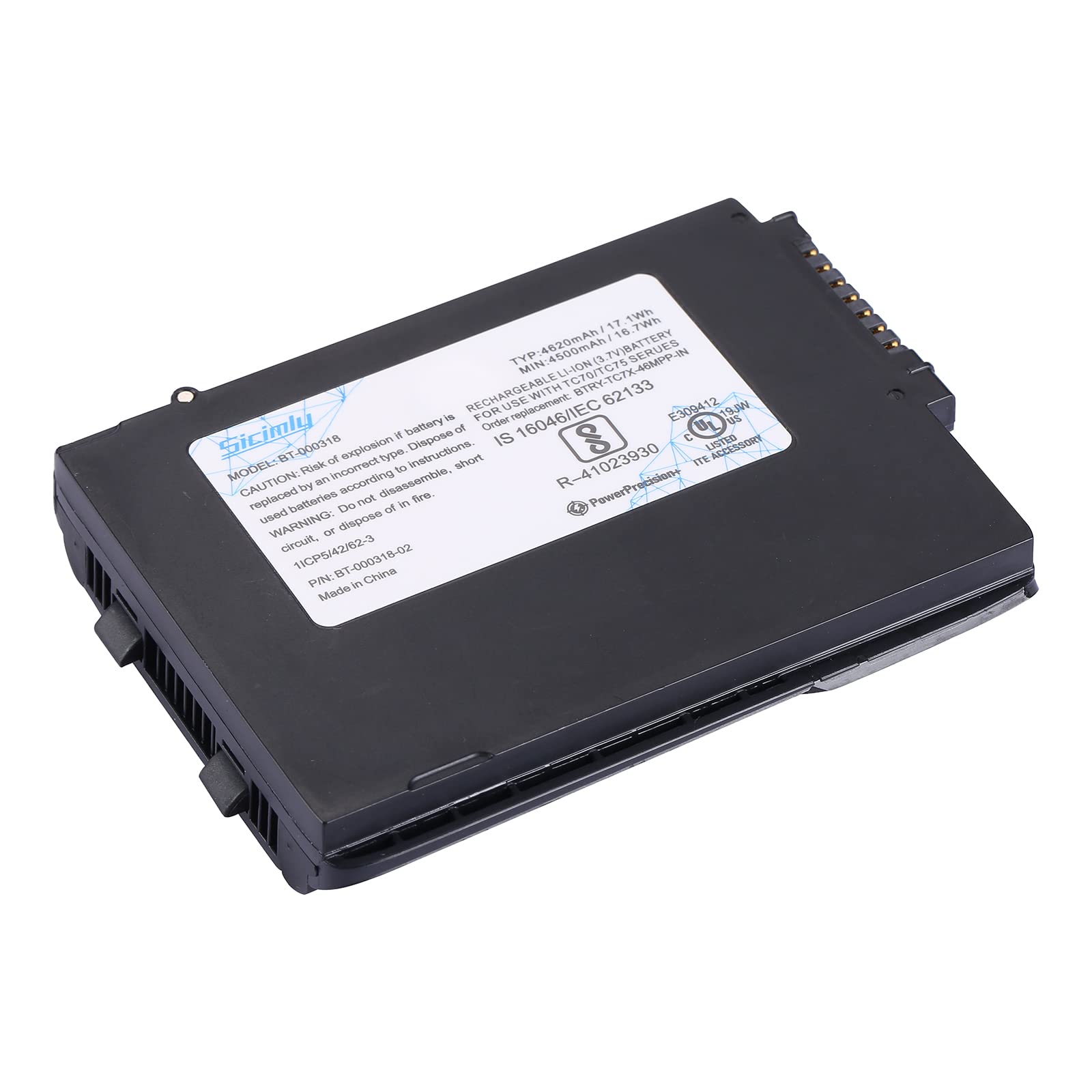 5PCS BT-000318 Replacement Battery for Zebra Symbol TC55 TC77 TC70 TC75 TC70x TC700H TC700K TC72 TC720L TC75X - Compatible with 82-171249-02 BTRY-TC7X-46MA2 - Long Lasting Power for Barcode Scanners - Perfect for Retail, Warehouse & Inventory Management
