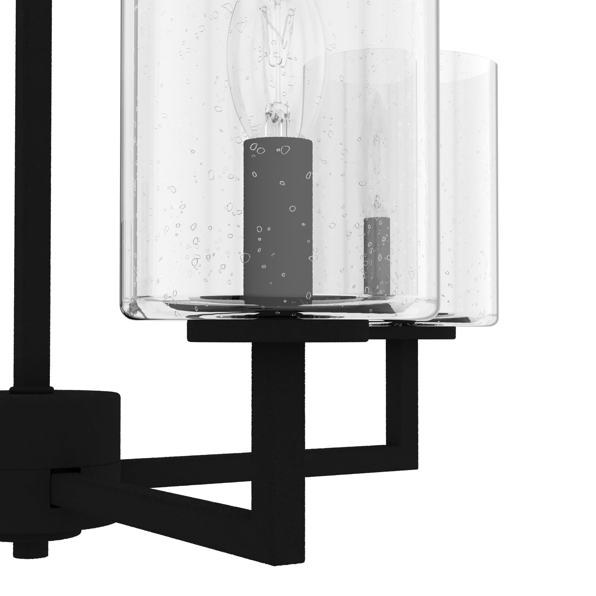 Hunter Fan Company 19536 Kerrison Chandelier - Natural Black Iron Ceiling Light Fixture for Dining Room, Living Room & Bedroom