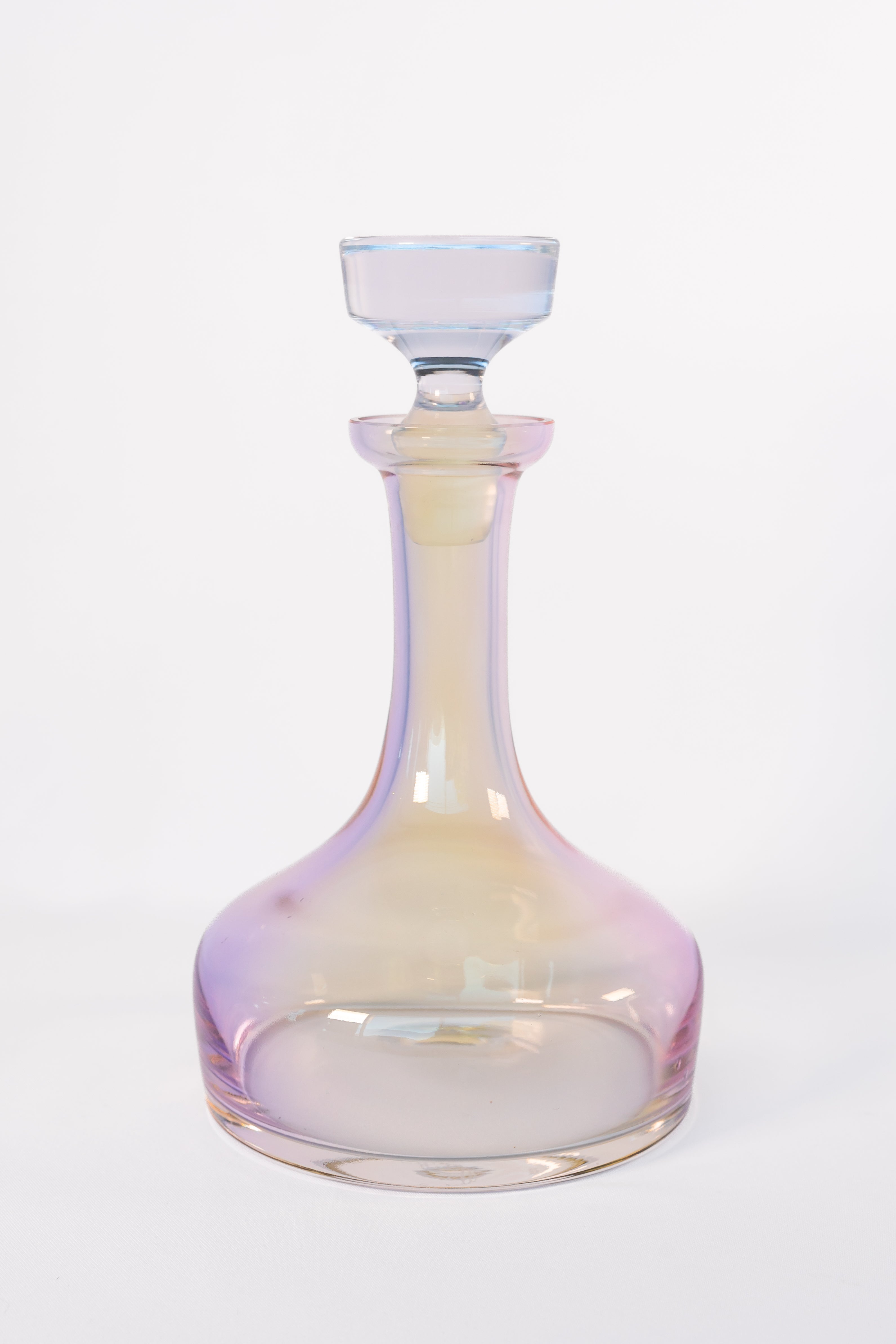 Estelle Iridescent Colored Glass Decanter Set - Elegant Wine & Liquor Pourer for Home Bar, Dinner Parties & Gift Giving