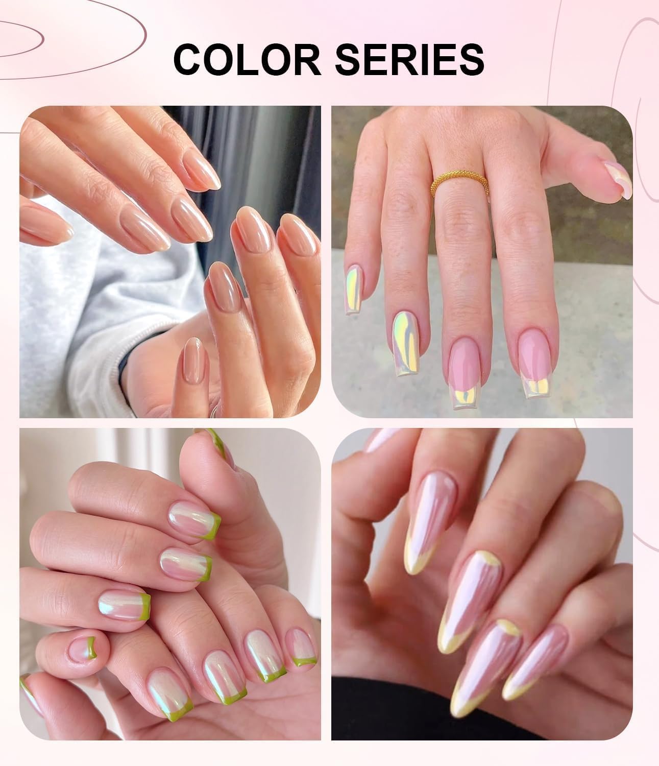 BISHENGYF Pearl Chrome Nail Powder - Super Mirror Effect White & Aurora Iridescent Nail Art Powder for DIY Manicure, Gel Polish, and Nail Extensions - Perfect for Salon, Home Use, and Special Occasions