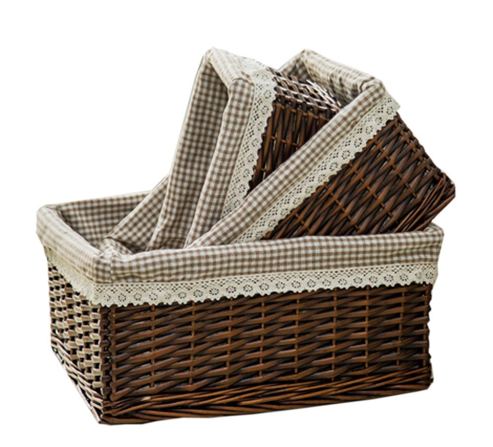 Natural Woven Wicker Storage Basket for Fruits, Bread, and Home Organization - Set of 1 | Perfect for Kitchen Counter, Pantry, or Farmhouse Decor
