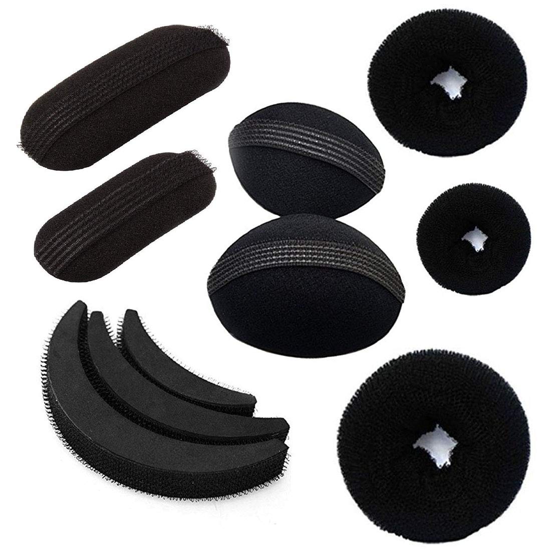 GadinFashion™ 10-Pack Hair Puff Maker Set - Stylish Juda Hair Accessories for Women & Girls (Black) - Perfect for Parties & Daily Styling
