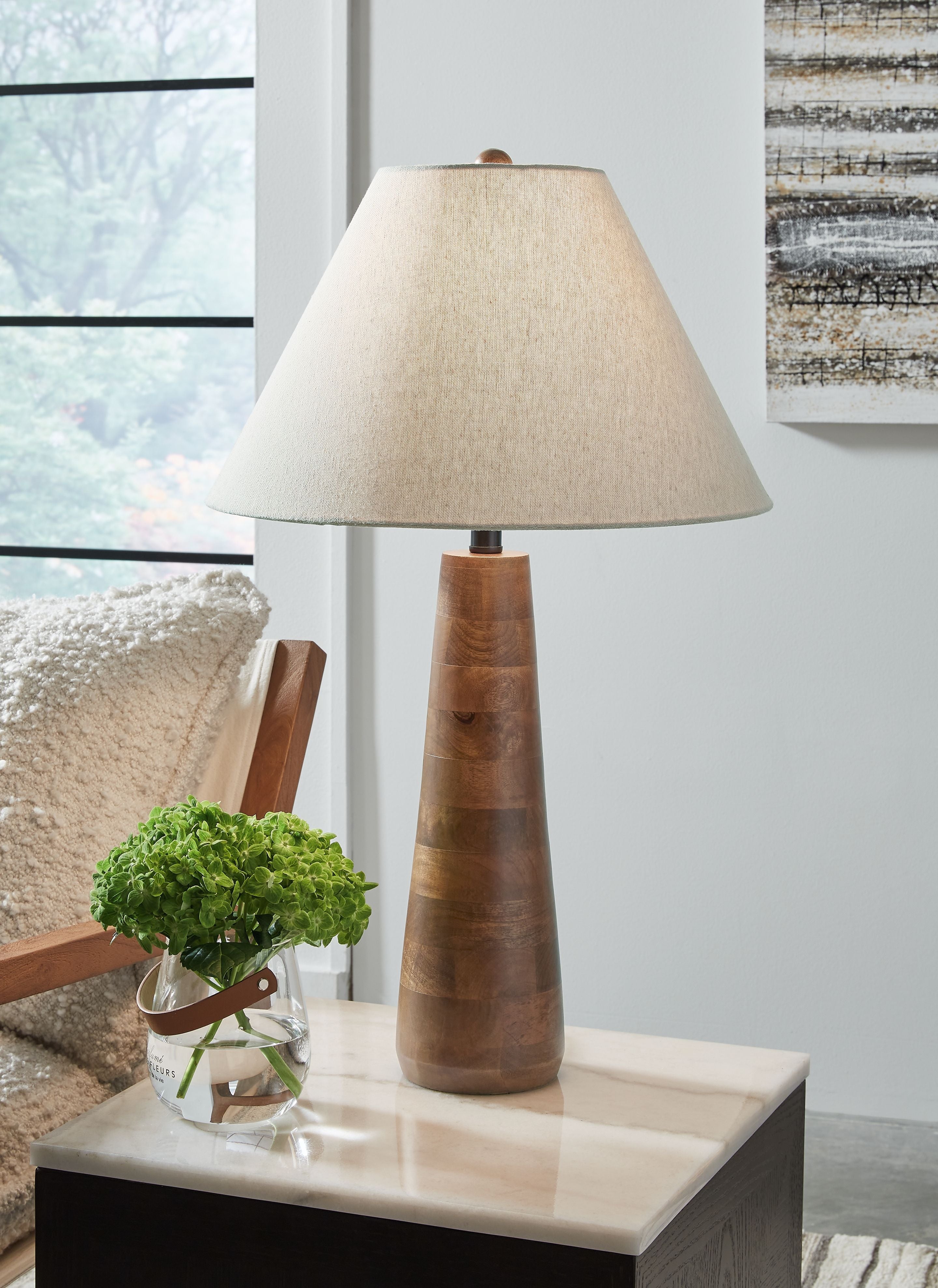 Danset Wood Lamp - Handcrafted Modern Wooden Table Lamp for Bedroom, Living Room & Office - Eco-Friendly Home Decor Lighting with Warm Ambient Glow