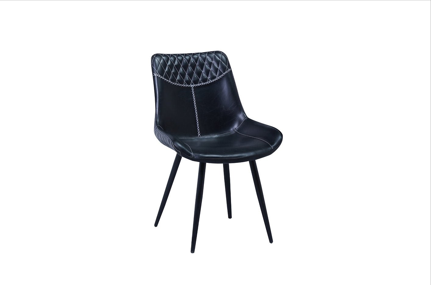 Premium Black PU Leather Dining Chairs with Sturdy Metal Legs - Set of 2 for Modern Kitchen, Dining Room or Home Office