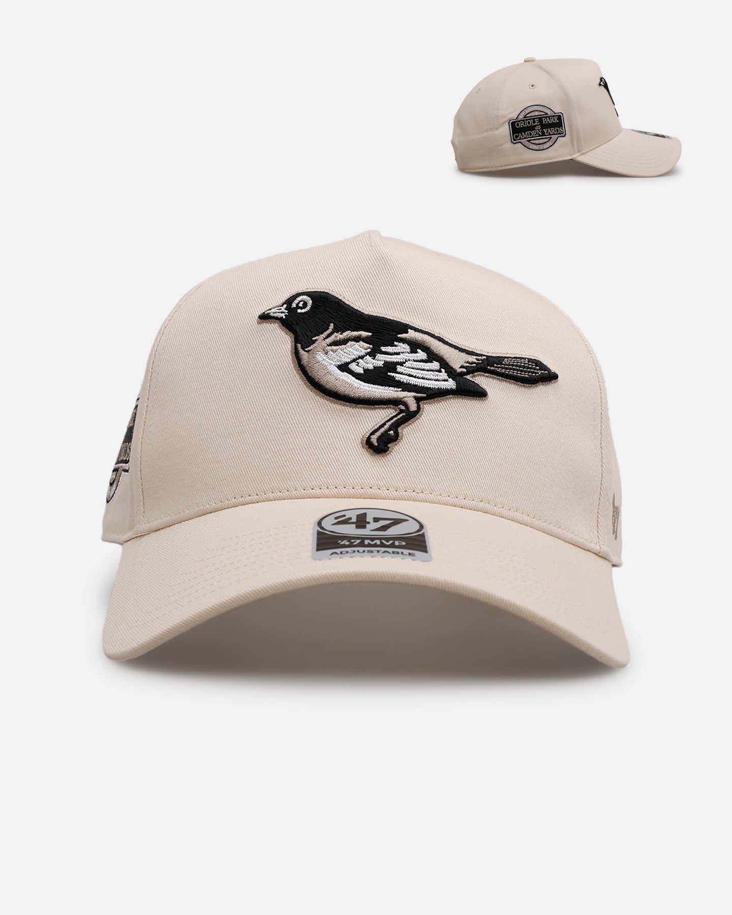 47 Brand Baltimore Orioles 'Caramel Swirl' MVP Snapback Hat - Adjustable Baseball Cap for Men & Women - Natural/Khaki Vintage Style - Perfect for Baseball Games, Sports Events & Casual Wear