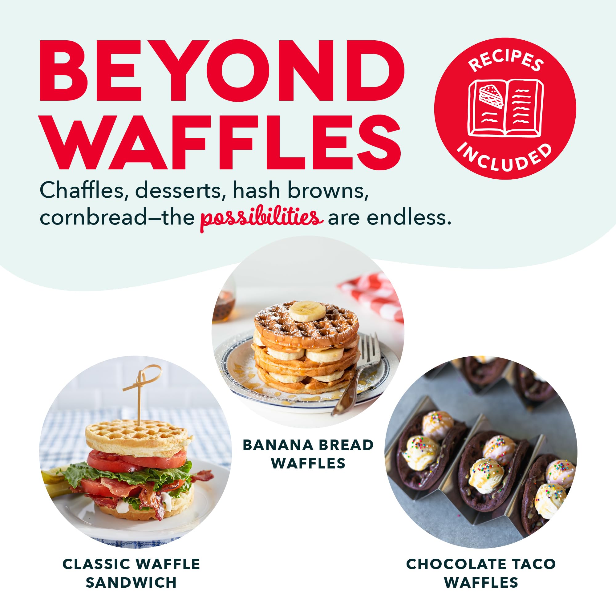 DASH Mini Waffle Maker for Kids & Families - 4 Inch Nonstick Waffle Iron with Quick Heat-Up, Compact Design - Perfect for Breakfast, Snacks, Parties & Dorm Rooms (Red)