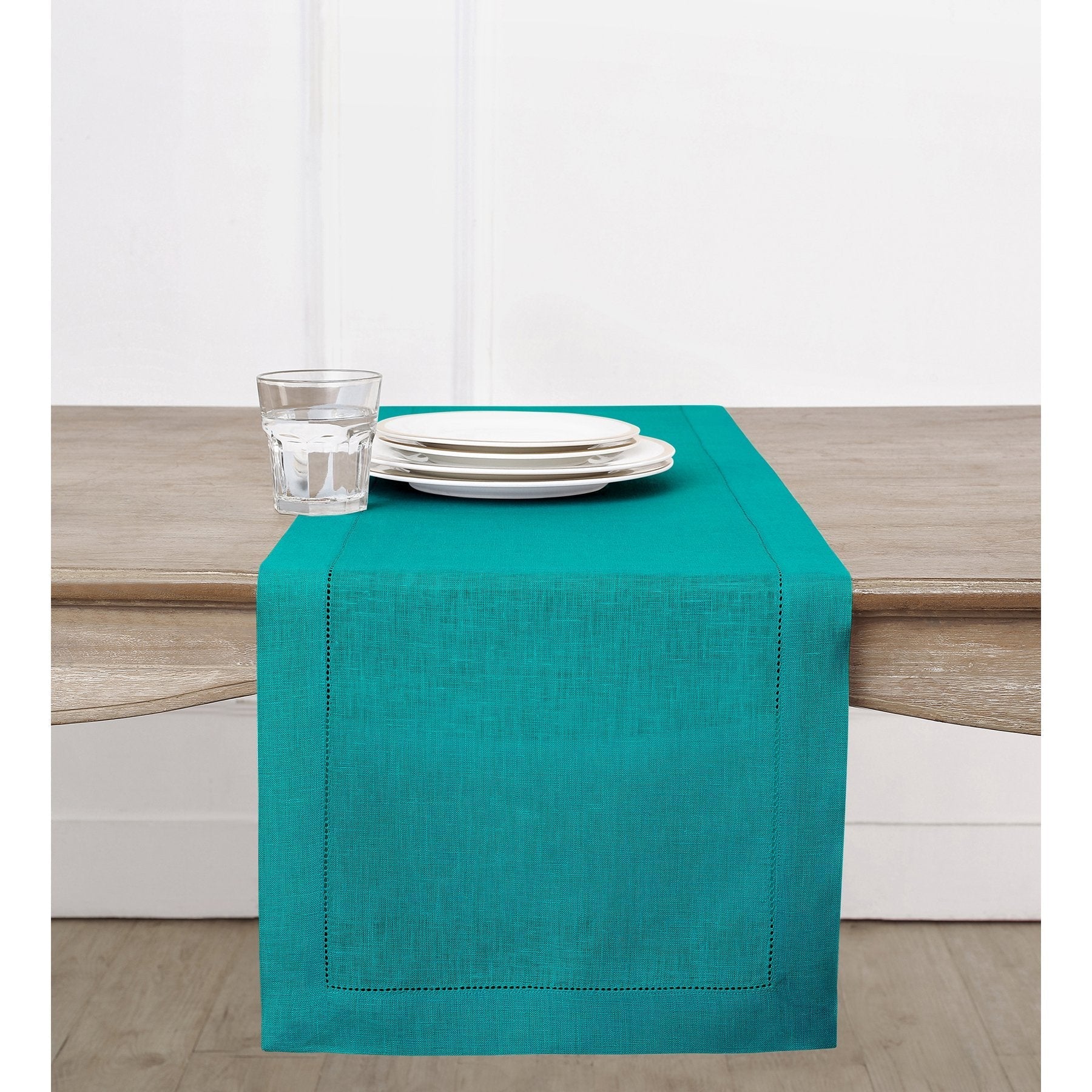 Elegant Classic Hemstitch Table Runner - Premium Linen Dining Table Decor for Weddings, Holidays & Home Decor