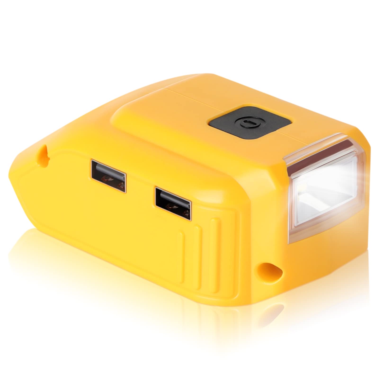 DSANKE USB Adapter Charger for Dewalt 20V Battery - Dual USB Ports, 12V DC Output & LED Work Light | Replacement for Dewalt DCB090 | Compatible with Dewalt 20V Batteries DCB200 DCB206 DCB609 DCB606 | Perfect for Job Sites, Camping & Emergency Power