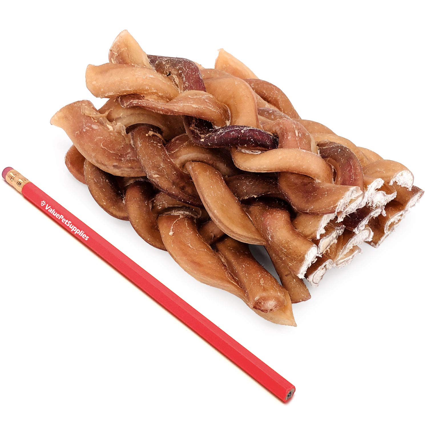 ValueBull Thick 6-Inch Braided Bully Sticks - 25 Count All Natural Dog Chews | 100% Beef Pizzle Single Ingredient Rawhide Alternative | Long-Lasting Dental Treats for Medium & Large Dogs - Perfect for Training, Teething & Anxiety Relief