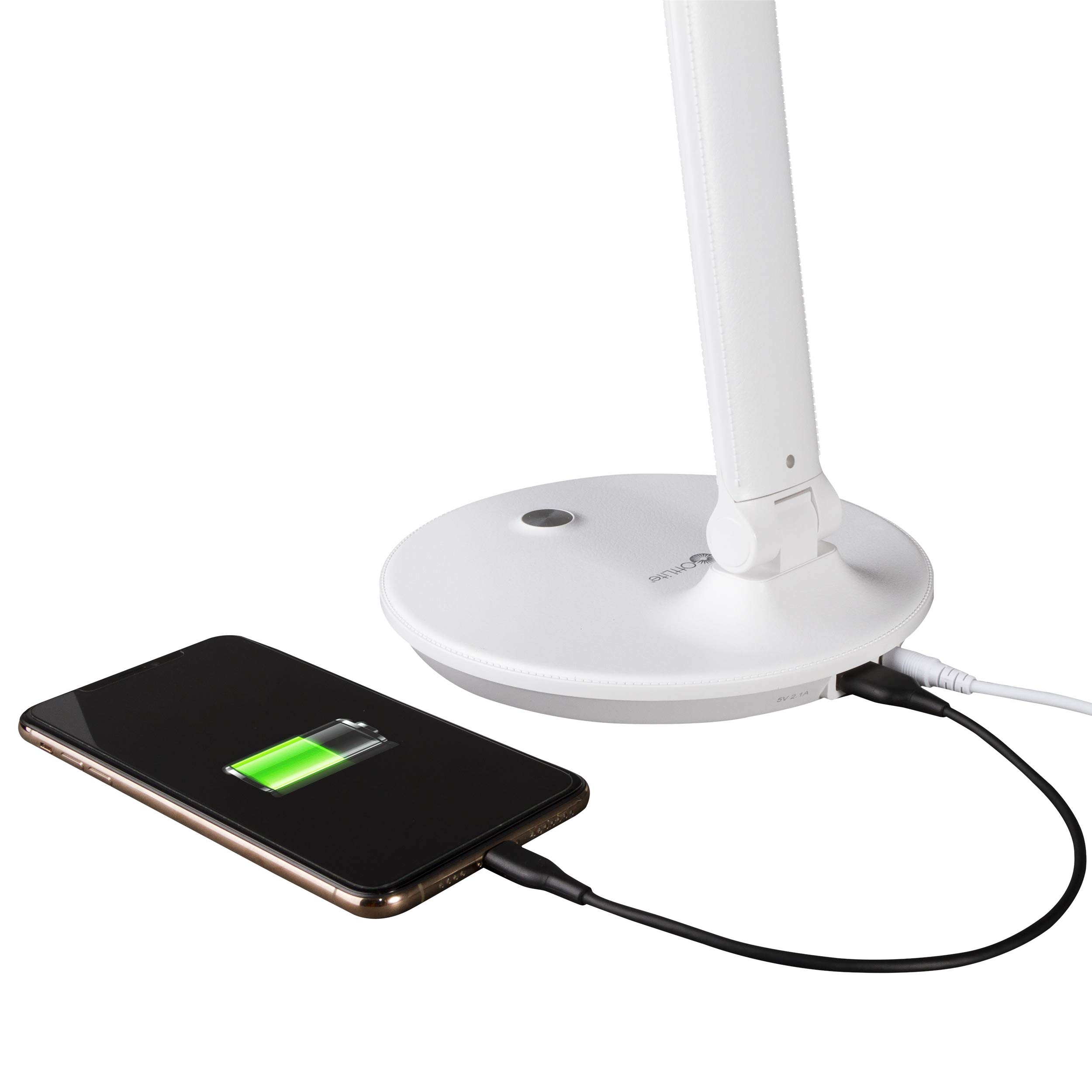 OttLite Emerge LED Desk Lamp with 2.1A USB Charging Port - Adjustable Brightness for Office, Study & Reading - Energy Efficient Task Lighting with Eye Care Technology