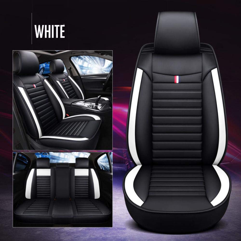 Premium Waterproof PU Leather Car Seat Covers - 5-Piece Set with Ventilation & Airbag Compatibility (Easy Installation) - Perfect for SUVs, Sedans & Trucks - White