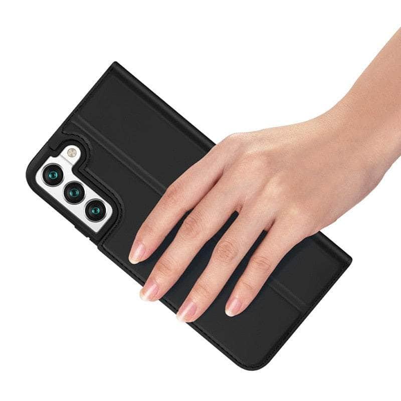 Slim Leather Flip Book Cover for Samsung Galaxy S22 Plus - Ultra Thin Protective Case with Card Slot | Perfect for Work, Travel & Everyday Use