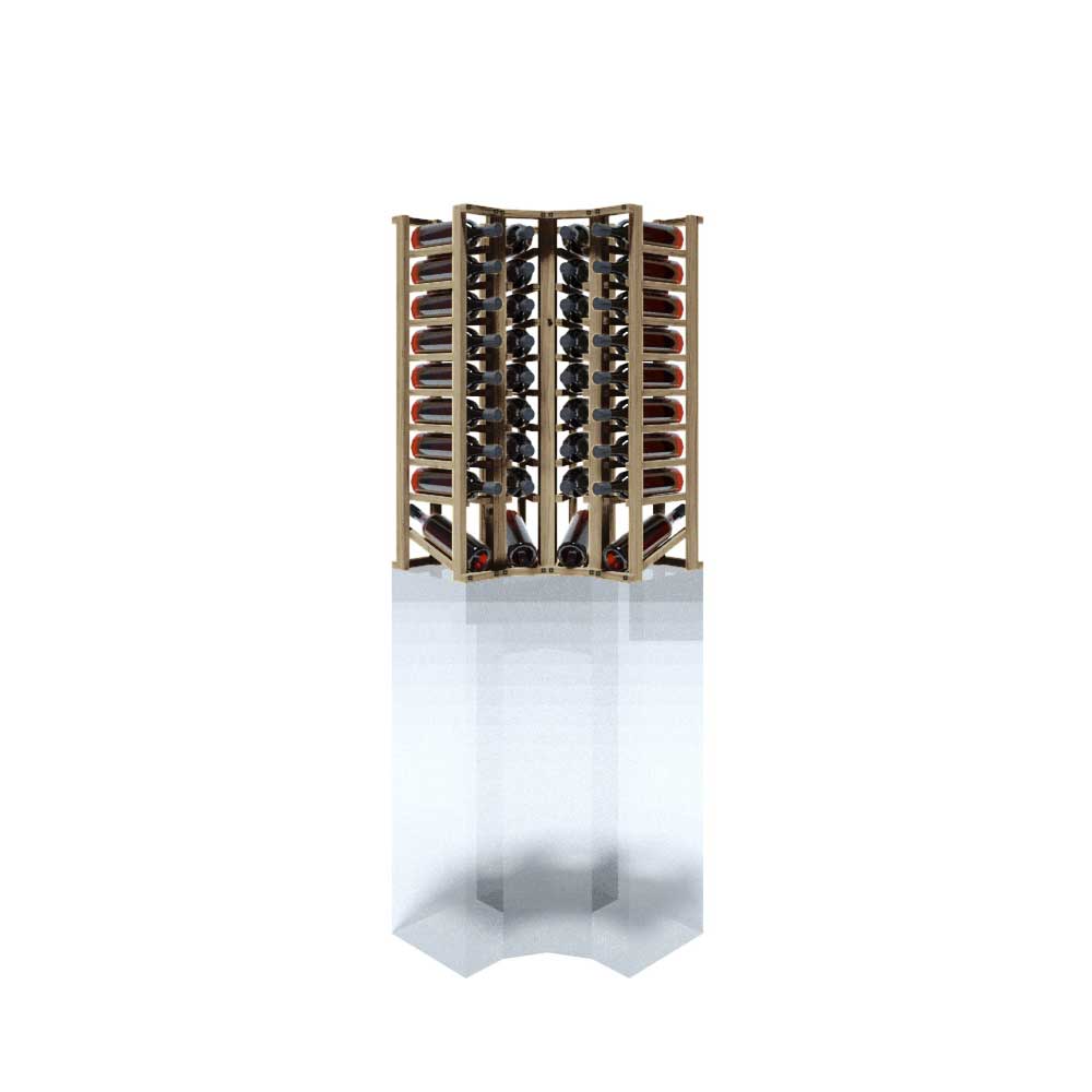 36 Bottle Curved Corner Wine Rack - 38.25 Inch Tall Display Shelf for Kitchen, Bar, or Dining Room Storage