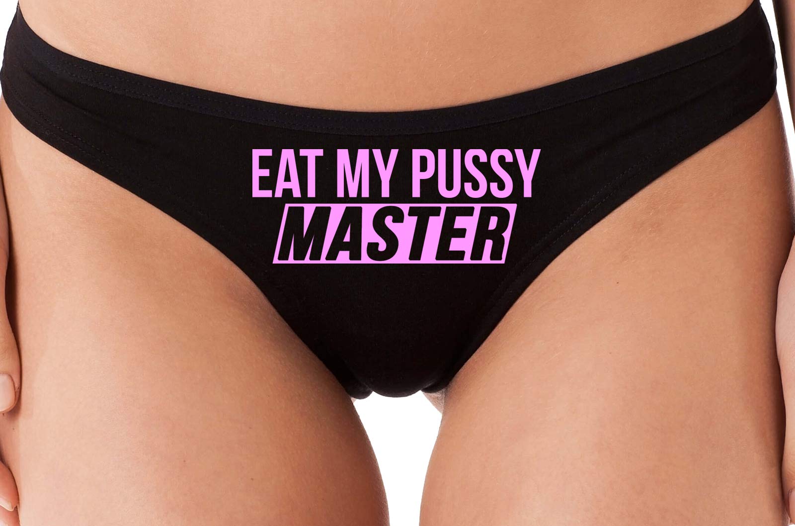 Sexy Black Thong Underwear for Women - Oral Sex Lingerie with 'Eat My Pussy' & 'Lick Me' Designs - Perfect for Valentine's Day, Bachelorette Parties & Spicy Date Nights