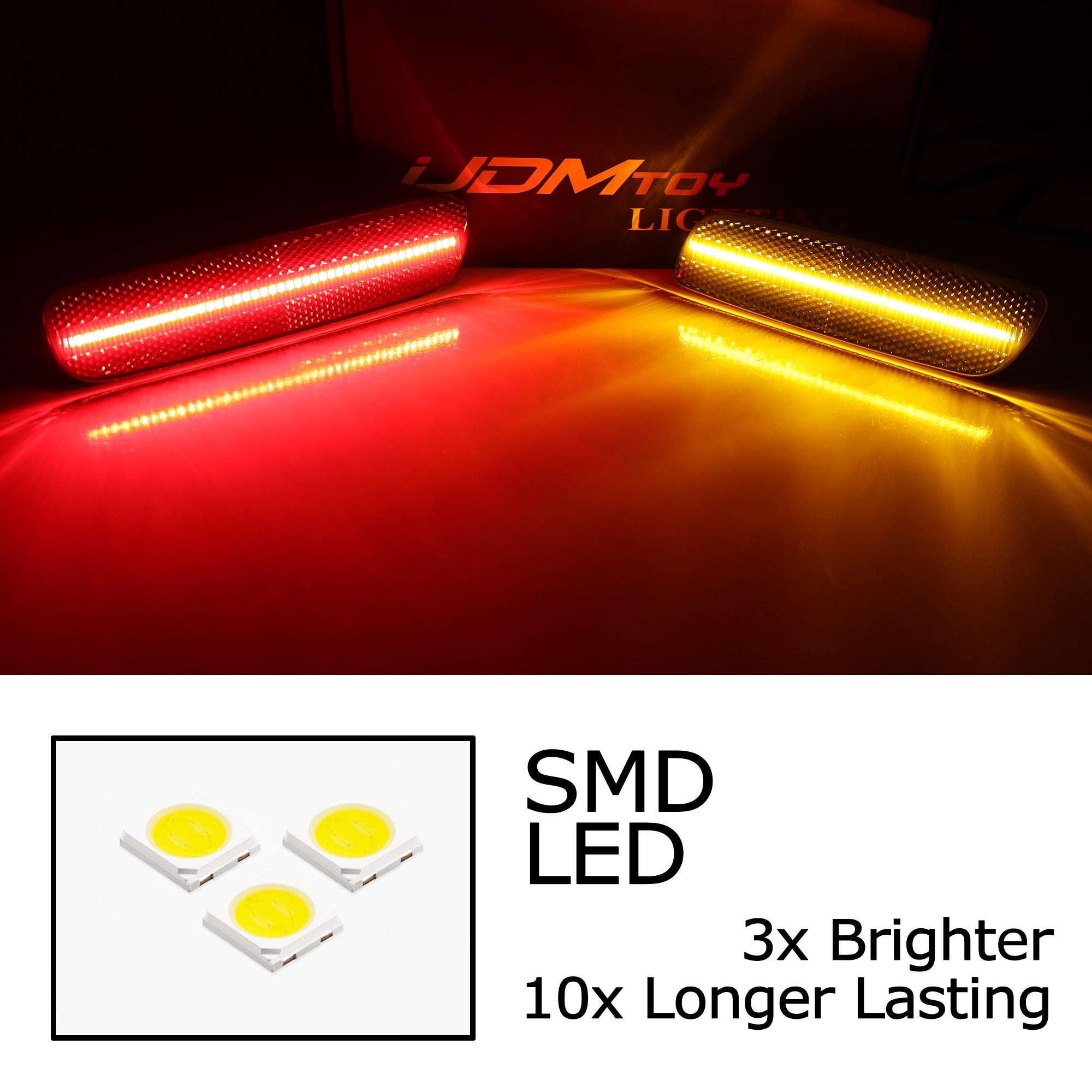 4-Piece Smoked Lens Amber/Red LED Front & Rear Side Markers for 2001-2005 Lexus IS300 - Upgrade Your Car's Style & Visibility for Night Driving & Custom Look