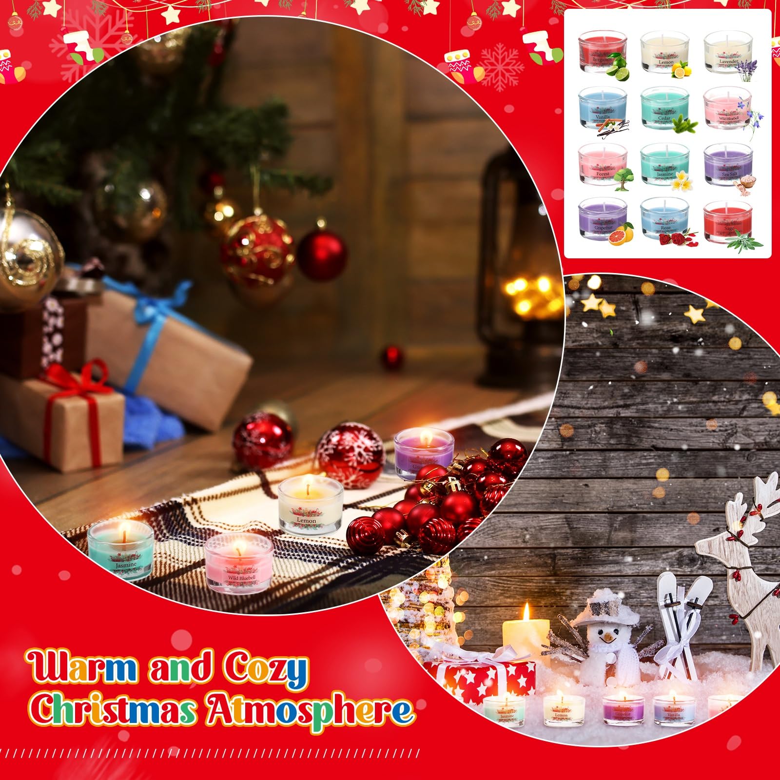 12 Days Christmas Advent Calendar 2025 - Scented Soy Wax Candles Gift Set for Women, Perfect for Holiday Countdown & Home Decor