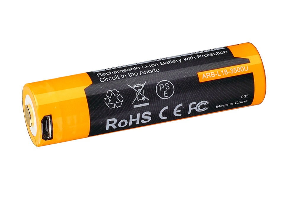 Fenix ARB-L18 3500mAh USB Rechargeable 18650 Lithium-ion Battery - Perfect for Flashlights, Headlamps & Outdoor Gear