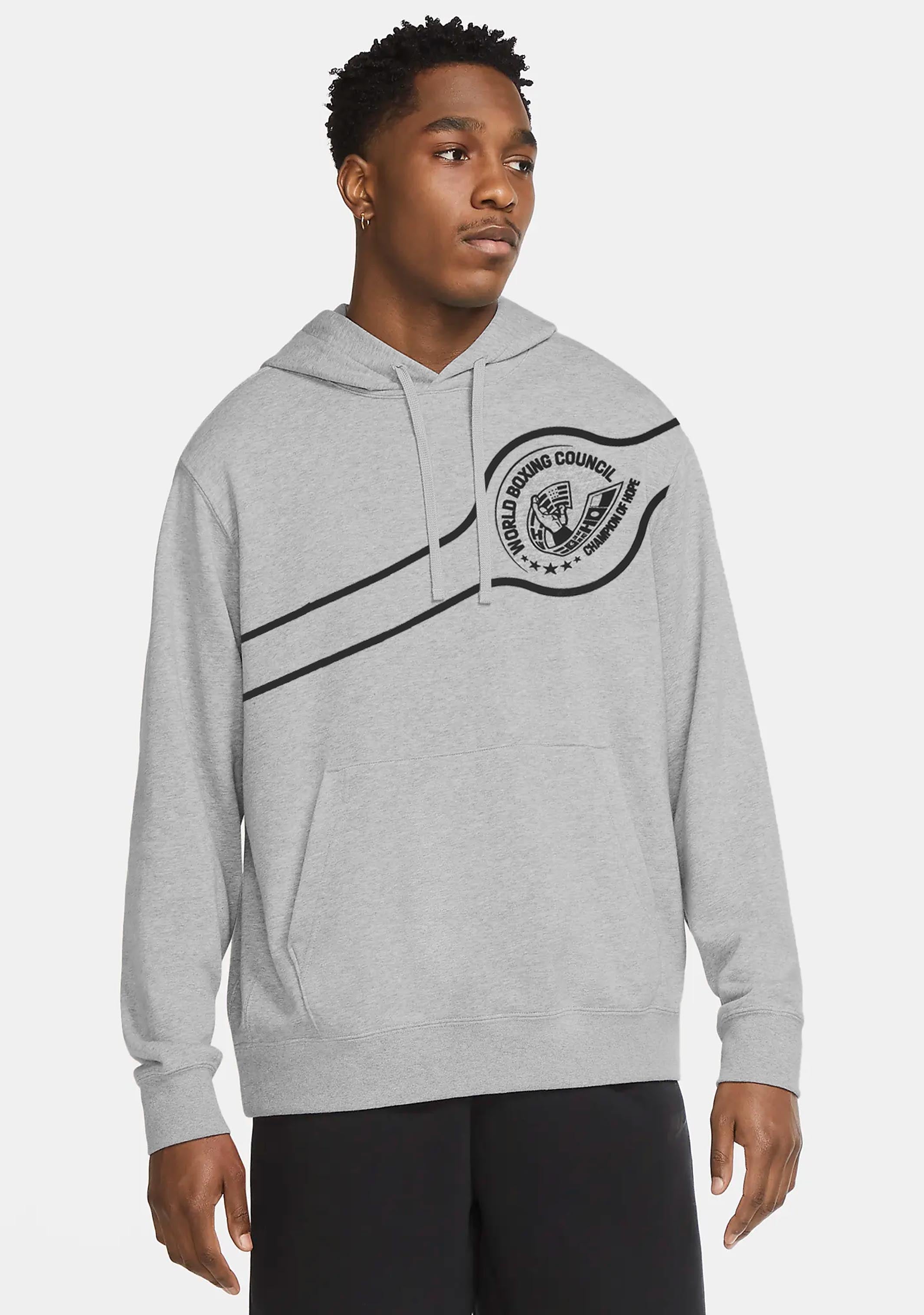 Adidas Men's WBC Traditional Grey/Black Boxing Hoodie - Lightweight Training Jacket for Boxing, MMA & Gym Workouts - Perfect for Fighters, Athletes & Streetwear Fashion