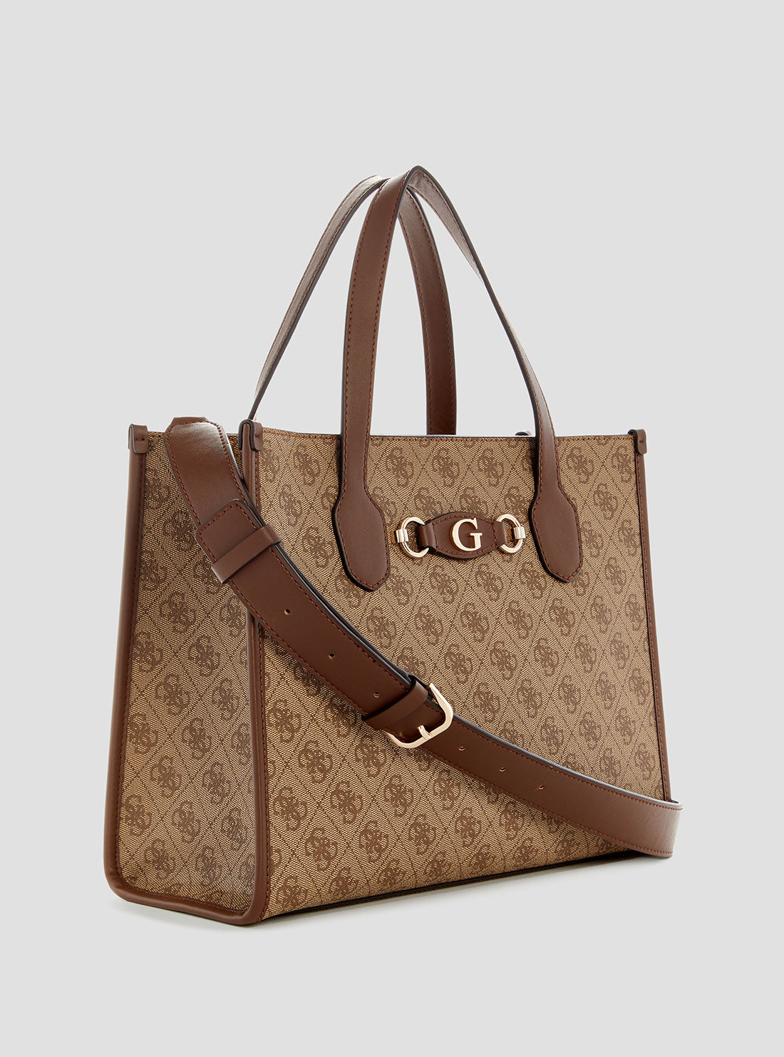 Brown Logo Izzy 2 Tote Bag - Stylish & Durable Canvas Tote for Women - Perfect for Work, Shopping & Travel