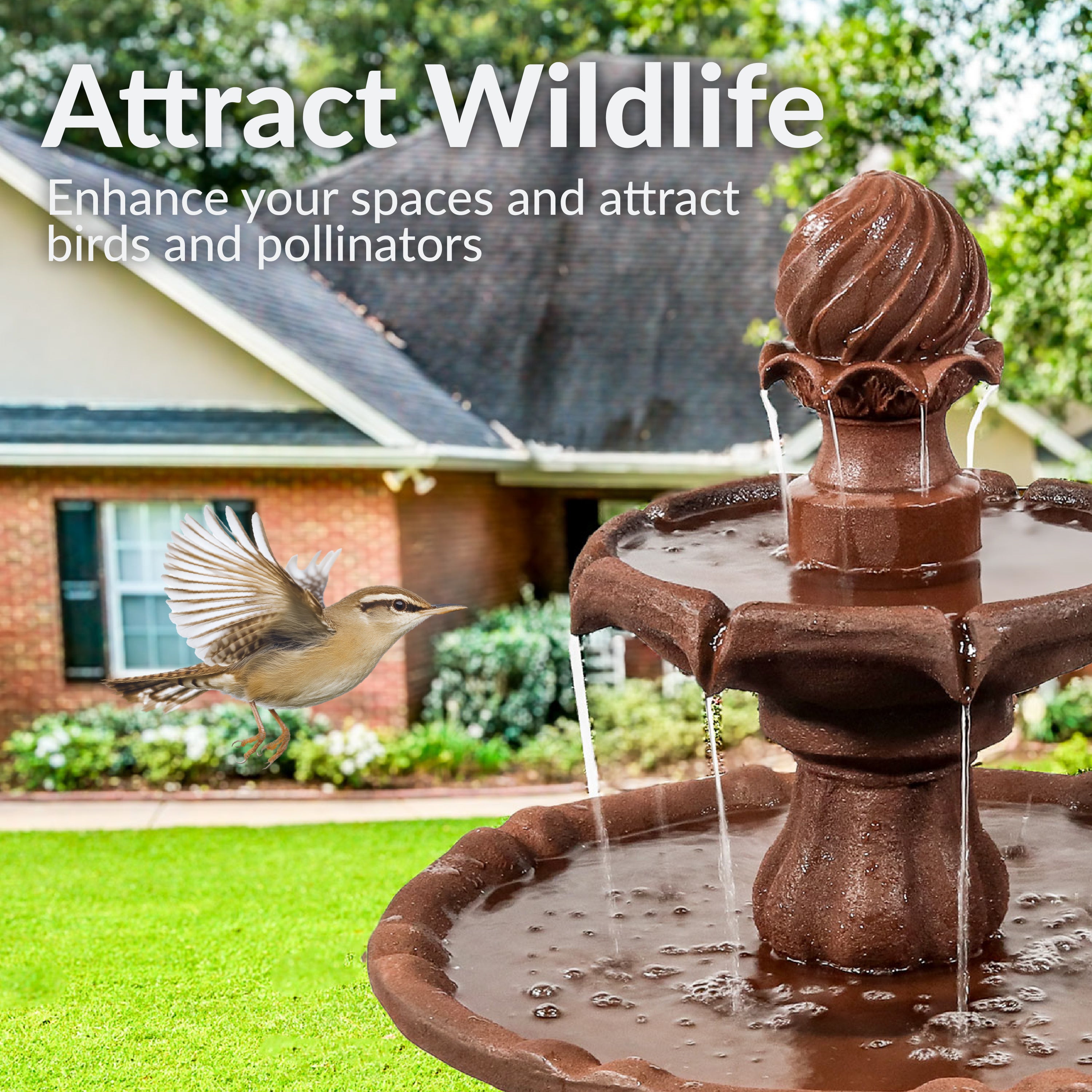 Sunnydaze 2-Tier Solar Powered Outdoor Water Fountain with Battery Backup - Perfect for Garden, Patio, and Backyard Decor
