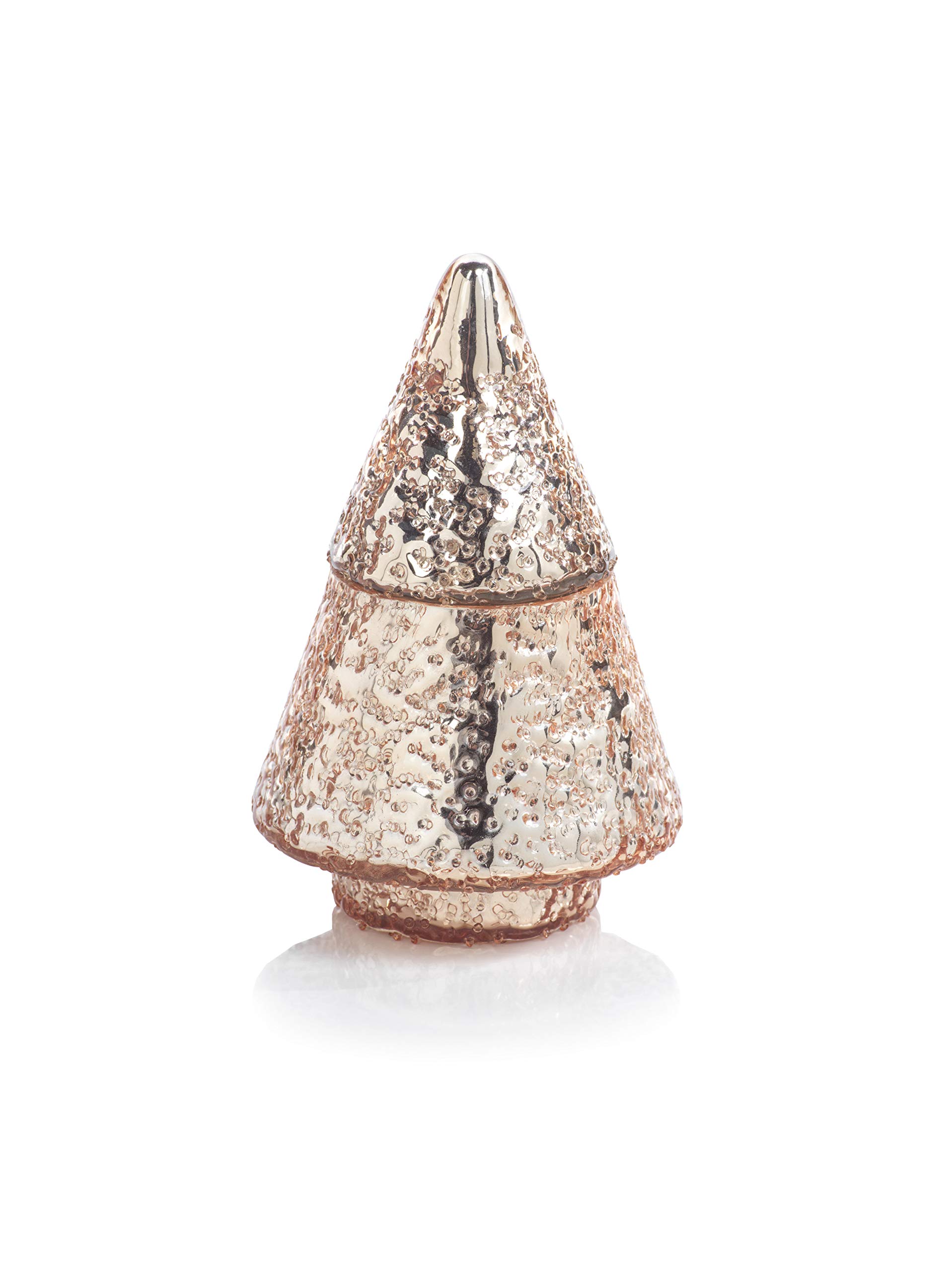 Zodax Glass Tree Siberian Fir Scented Jar Candles - Set of 2 with Gold Lids | Aromatherapy, Home Decor & Holiday Gift for Christmas, Winter, Cozy Evenings
