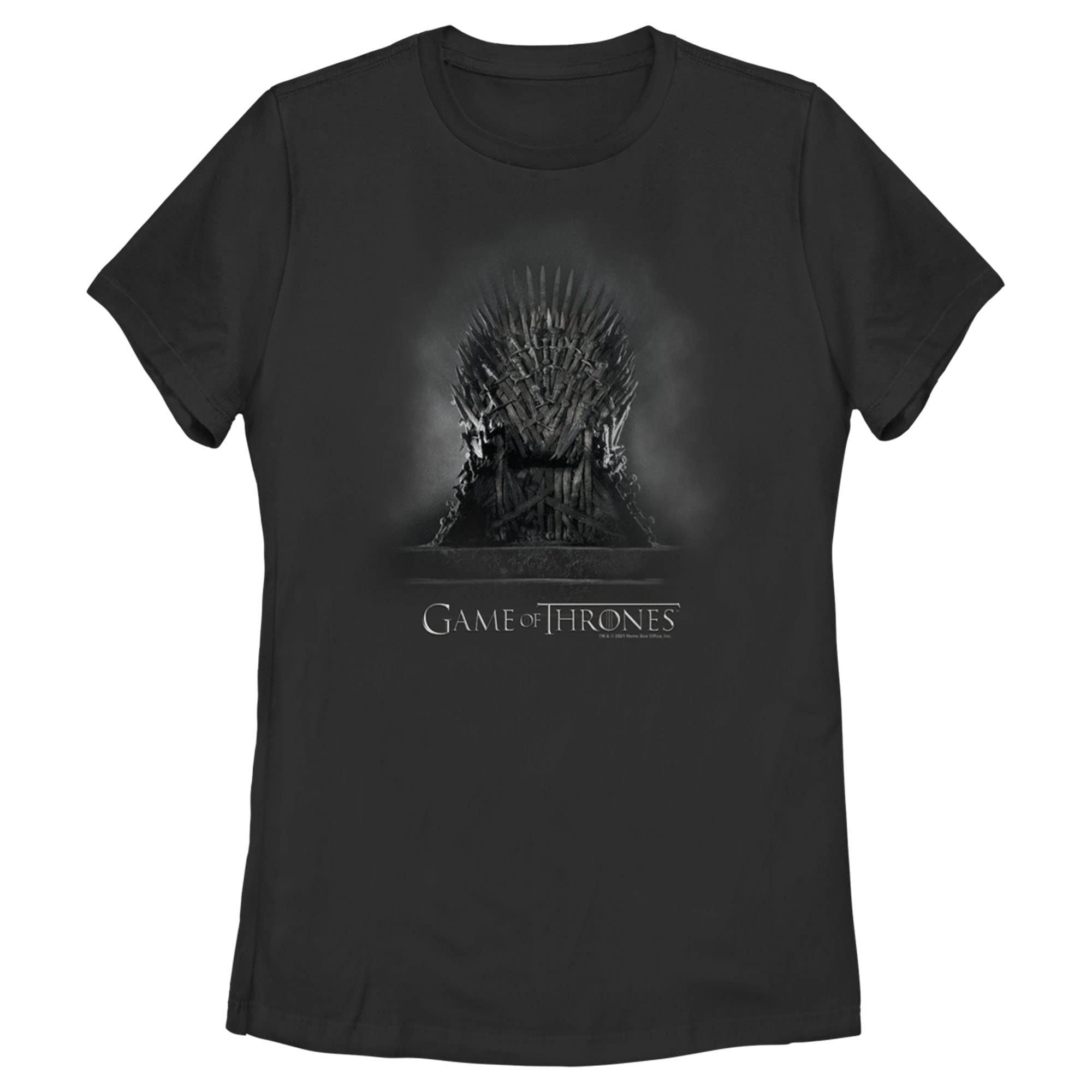 Women's Game of Thrones Smokey Iron Throne Graphic T-Shirt | Official Licensed Merchandise | Perfect for Cosplay, Conventions & Fantasy Fans