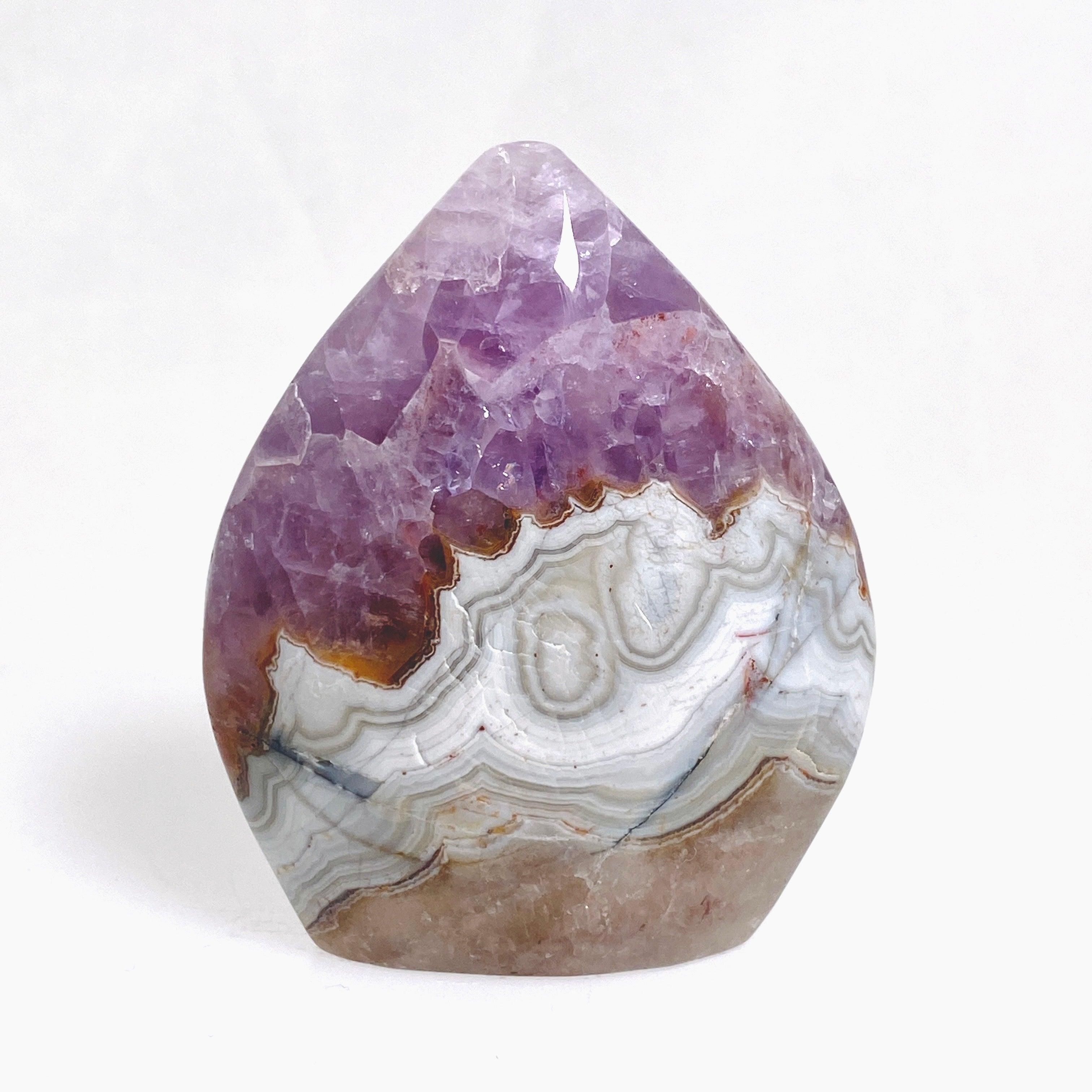 Natural Amethyst Agate Freeform Stone - AAF 02 | Healing Crystal for Meditation, Yoga & Home Decor | Unique Raw Gemstone for Spiritual Energy & Chakra Balancing