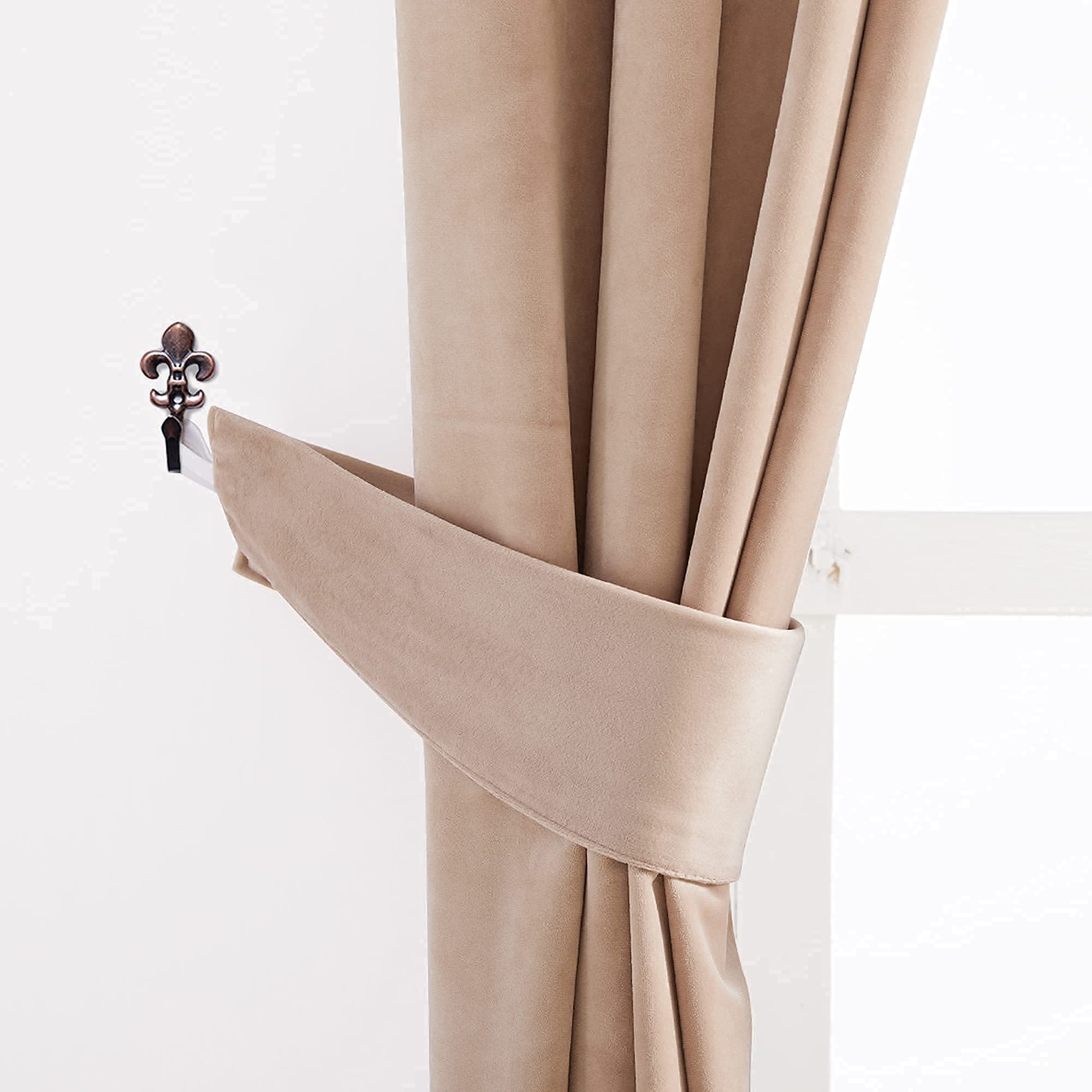 StangH Velvet Curtains Set with Tiebacks - Blackout Drapes for Living Room & Bedroom - Elegant Window Treatments for Home Decor