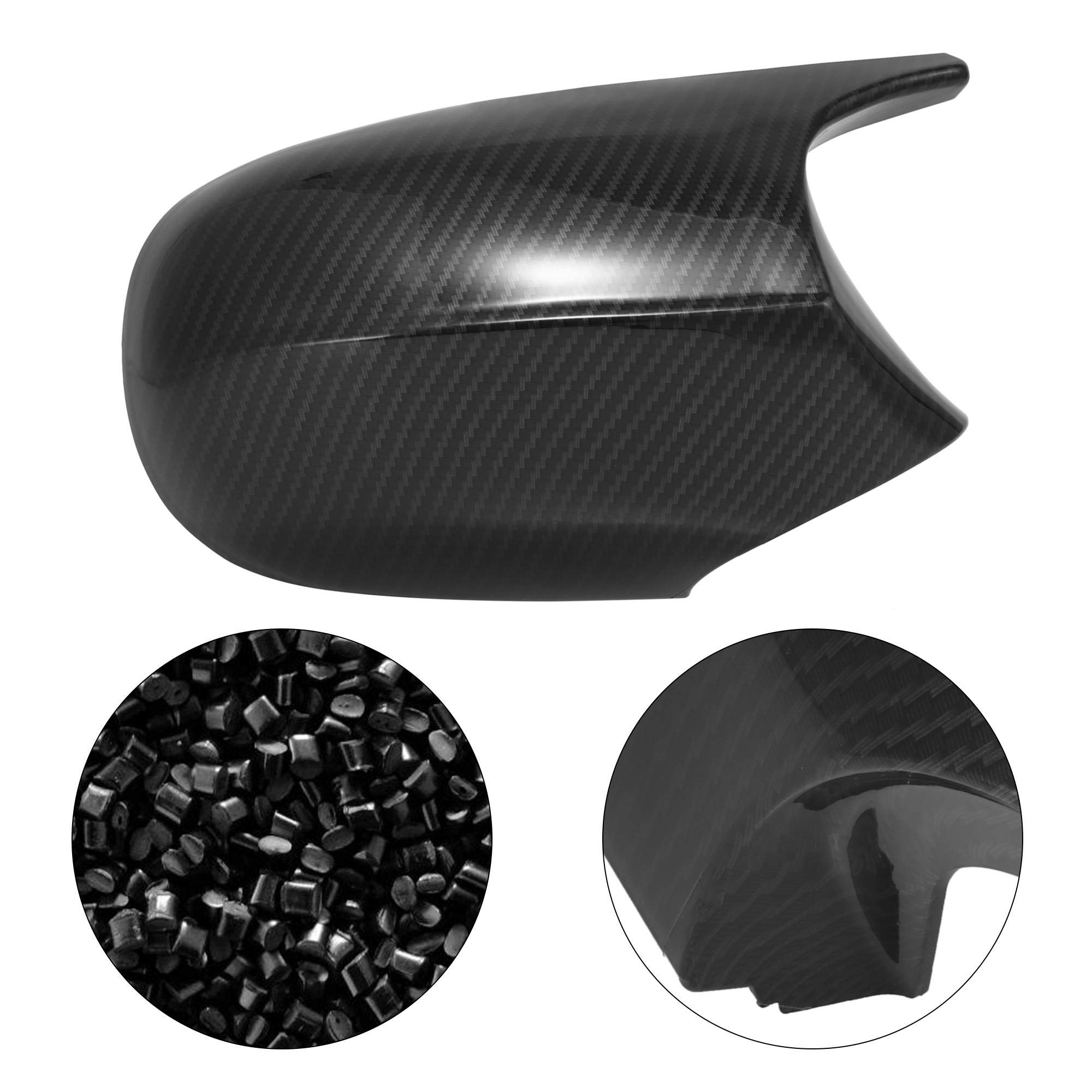 Carbon Fiber Exterior Rear View Mirror Covers for BMW 3 Series E90 E91 E92 E93 (2008-2011) - M3 Style Replacement Mirror Housing - Enhances Vehicle Appearance & Protection