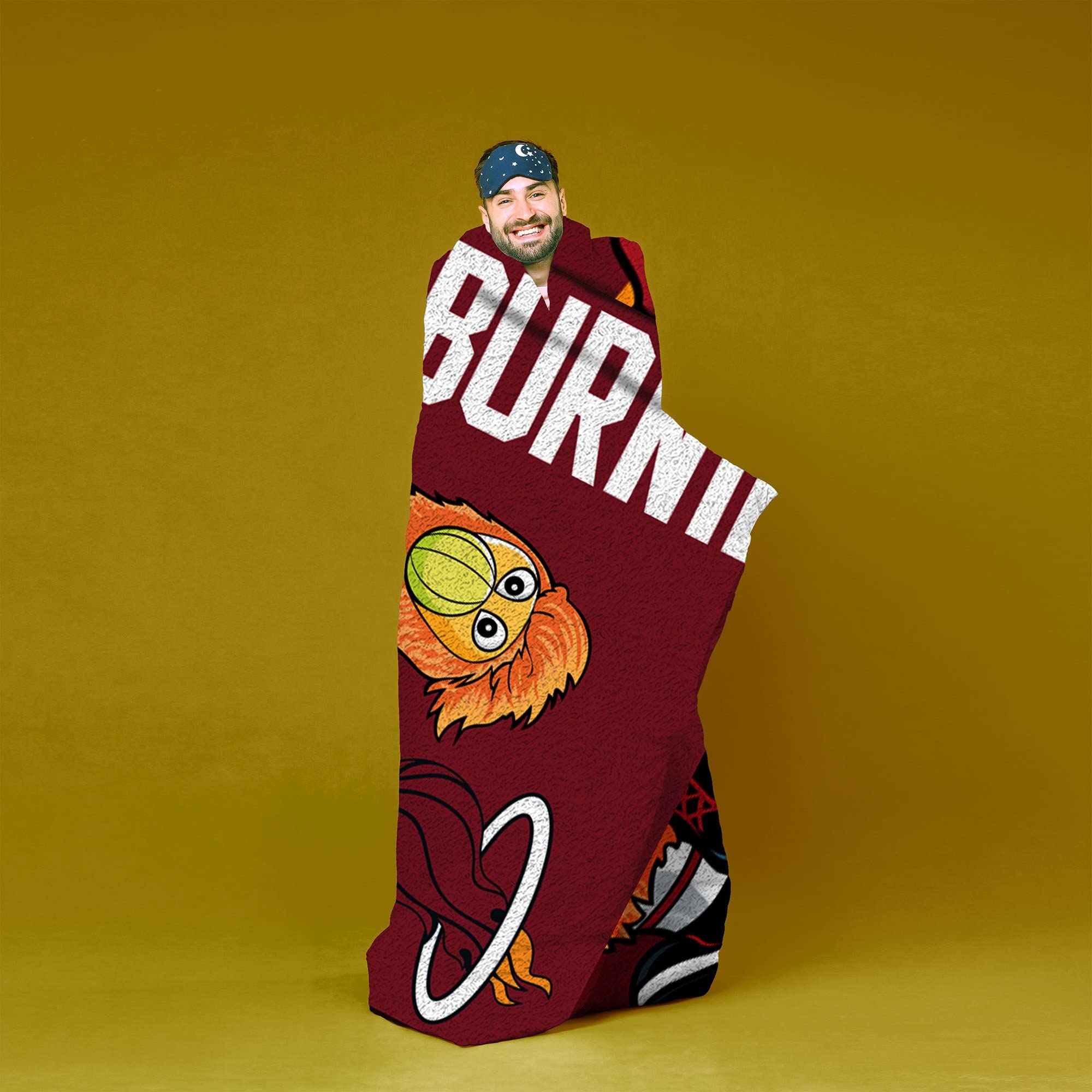 Miami Heat Burnie NBA Mascot Plush Blanket - 60