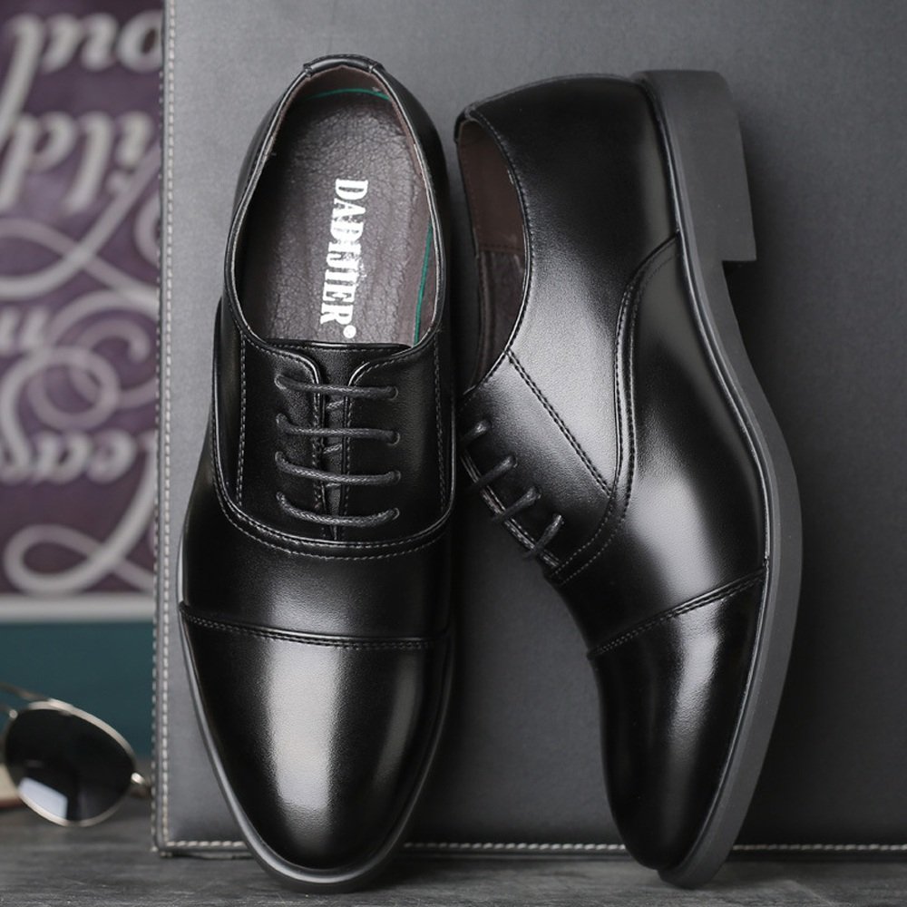 Men's PU Leather Formal Business Oxford Shoes - Lace Up Dress Shoes for Wedding, Office & Special Occasions