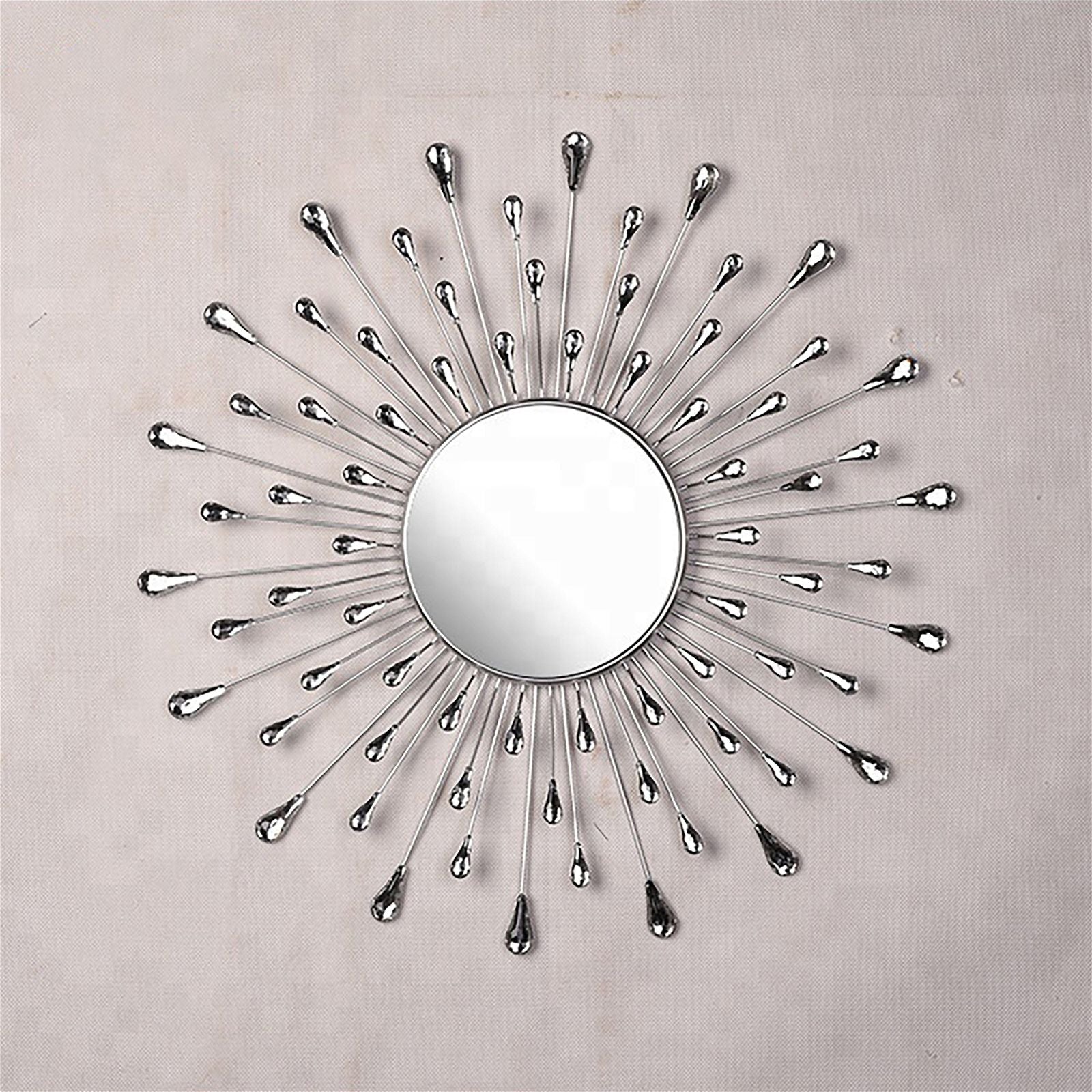 Criterion Star Burst Halley Mirror Silver - Modern Decorative Wall Mirror for Living Room, Bedroom & Entryway