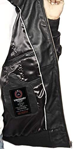 Stylish Genuine Sheepskin Leather Jacket for Men - Bomber Style VM19217202 | Perfect for Casual Wear, Night Out & Motorcycle Riding