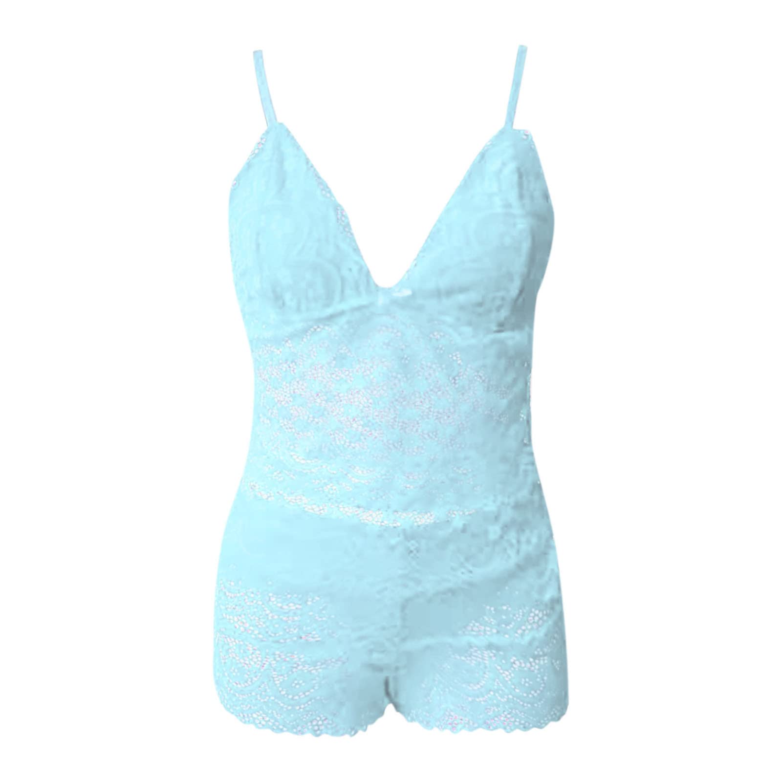 Oplxuo Women's Plus Size Lingerie Set - Sexy Lace Tank Top & Shorts 2-Piece Underwear, Floral Lace Bodysuit for Sleepwear & Boudoir, Romantic Nightwear for Curvy Women