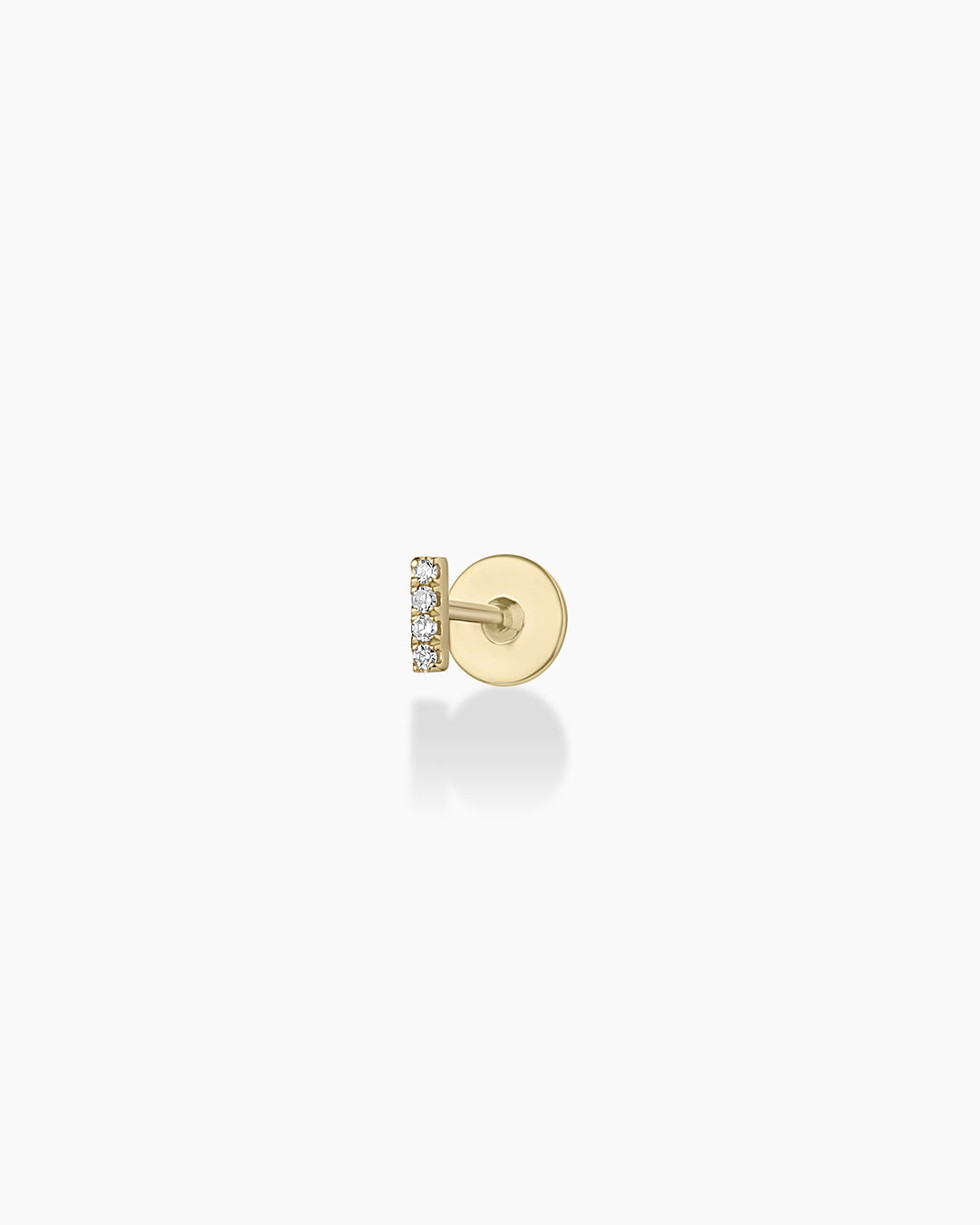 Diamond Pavé Bar Flat Back Single Stud Earrings - Elegant & Hypoallergenic Jewelry for Women | Perfect for Parties, Weddings & Everyday Wear