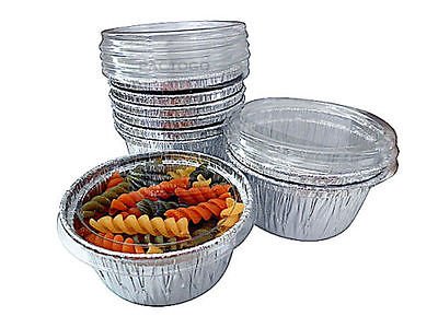 Handi-Foil of America 4 oz Aluminum Foil Containers with Clear Plastic Lids - 1000 Pack for Cupcakes, Ramekins, Muffins | Perfect for Baking, Meal Prep, Catering & Food Storage