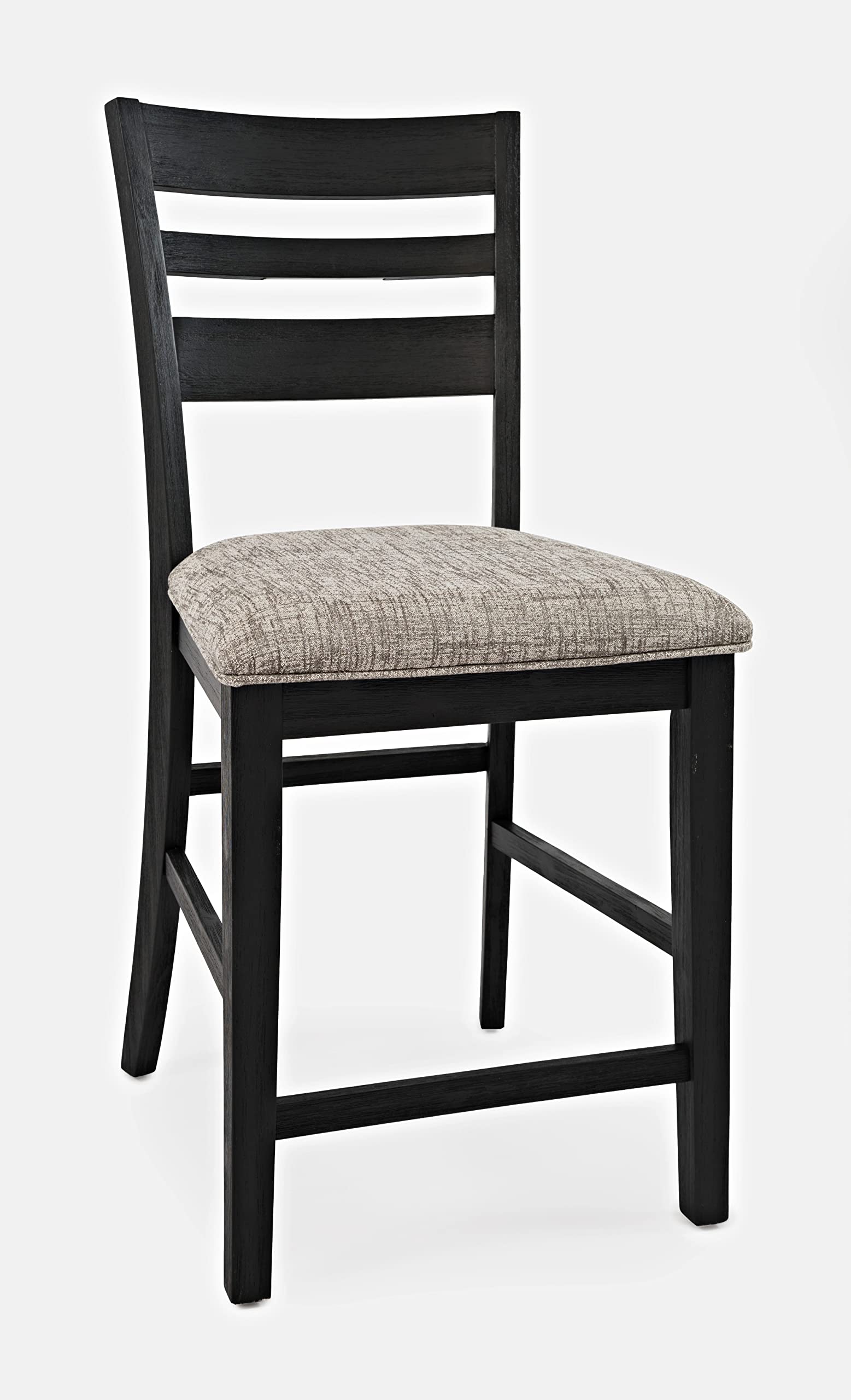Jofran Altamonte Ladderback Stool Set - 2 Pack Counter Height Bar Stools, 20x23x42 Inches, Dark Charcoal - Perfect for Kitchen Island, Breakfast Bar & Home Pub Decor