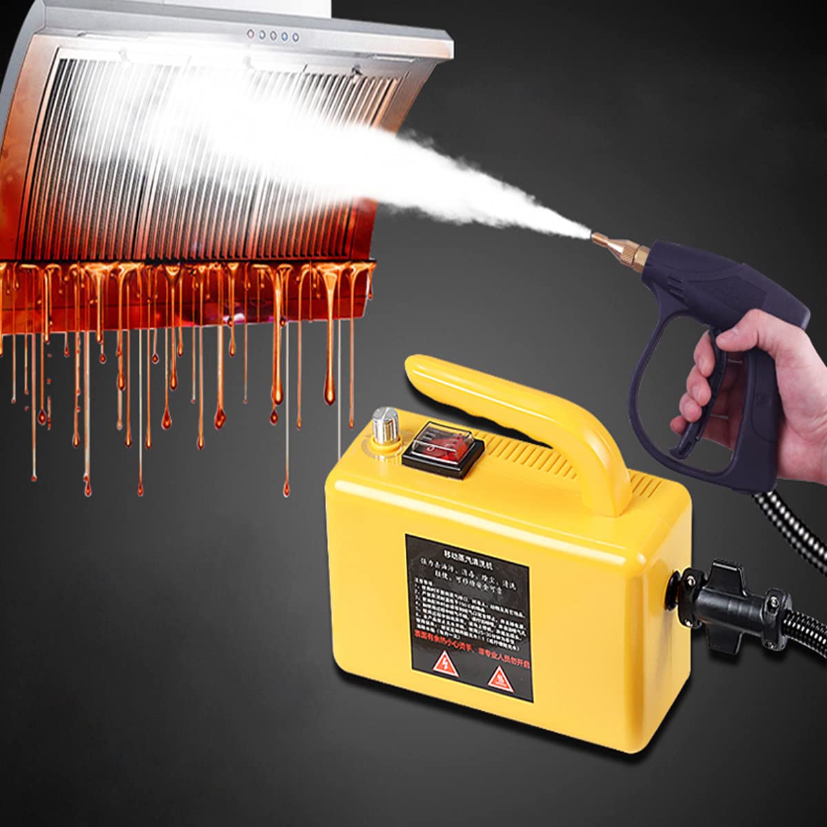 2600W High Temperature Steam Cleaner - Handheld Portable Steam Cleaning Machine with Auto Pump for Kitchen, Bathroom, Furniture & Car - Powerful 2600W Yellow Steam Cleaner for Deep Cleaning, Sanitizing and Stain Removal