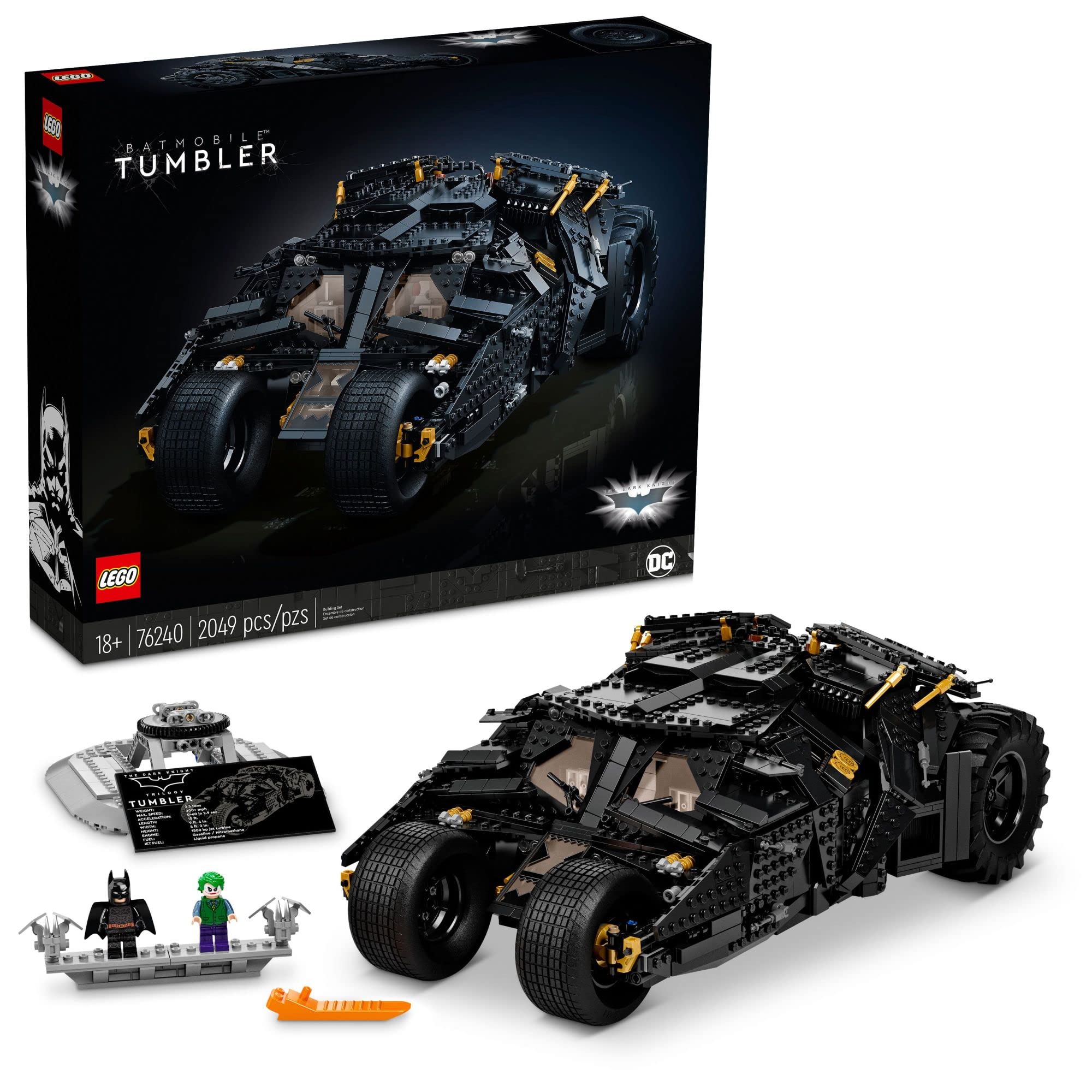 LEGO DC Batman Batmobile Building Set - Iconic Dark Knight Trilogy Car Model for Adults, Collectible Gift for Men & Women (76240) | Perfect for Home Display, Office Decor & Superhero Fans