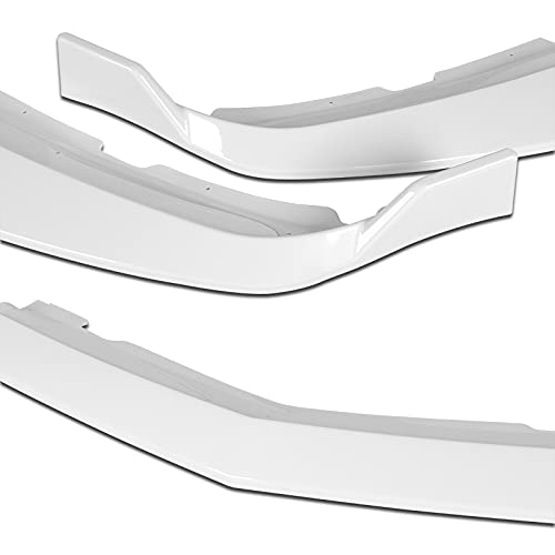 HYPERSPEED 3PCS Front Bumper Spoiler Lip - STP Style ABS Body Kit for 2011-2014 Dodge Charger | Painted White Car Exterior Accessories | Splitter Trim Protection | Enhances Aerodynamics & Sporty Look for Street Racing & Car Shows