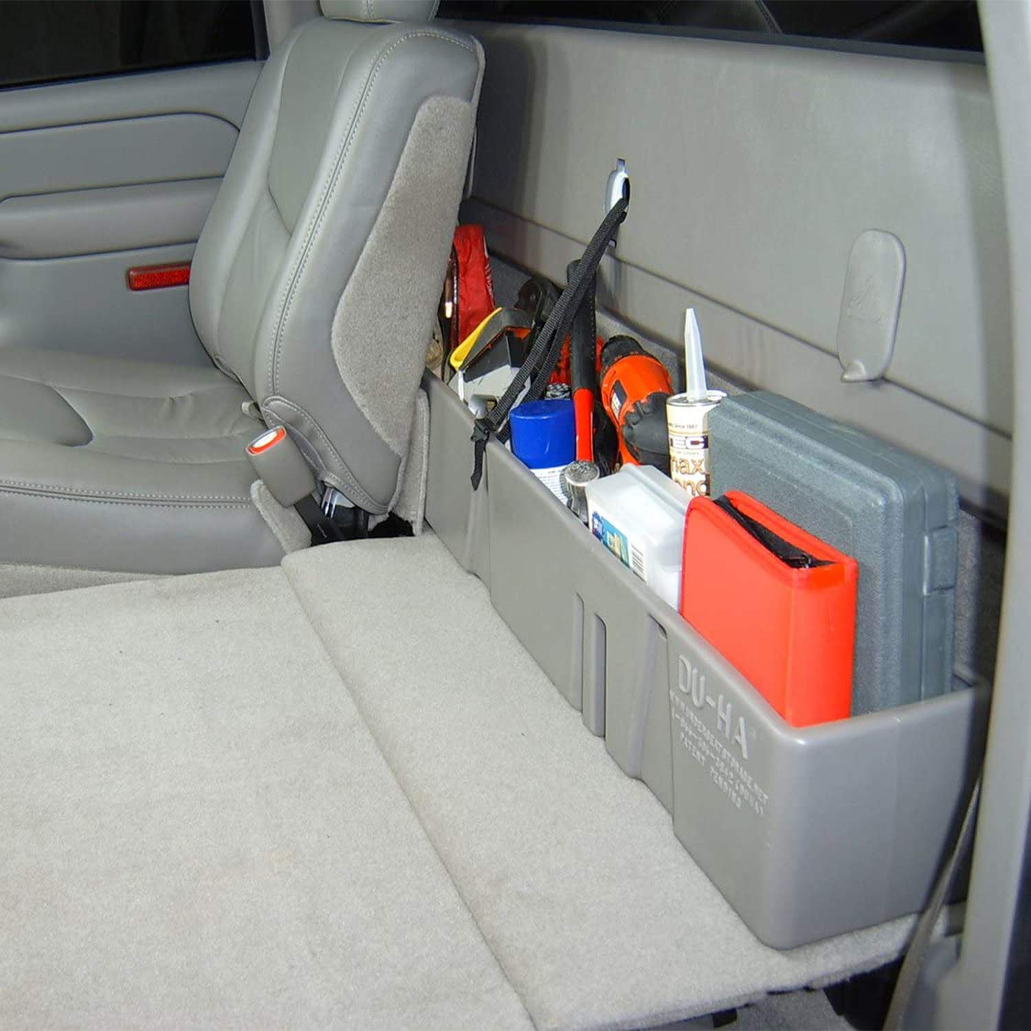 DU-HA 10013 Behind-The-Seat Truck Storage Organizer - Heavy Duty Under Seat Storage Box for Pickup Trucks & SUVs - Perfect for Tools, Emergency Kits & Outdoor Gear Storage