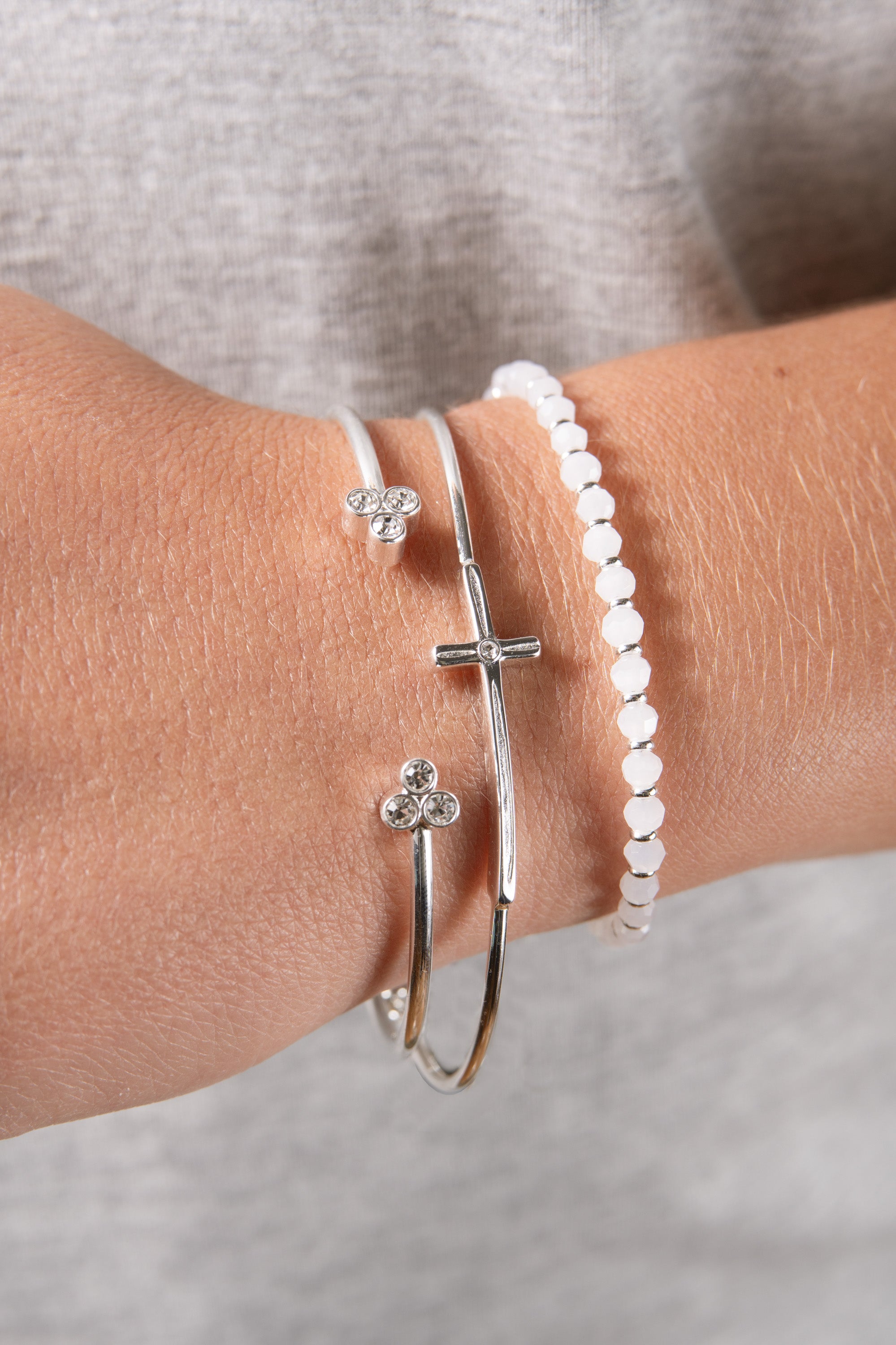 Stylish Cross Inline Bangle Bracelet for Women - Elegant Religious Jewelry Gift for Church, Wedding & Everyday Wear