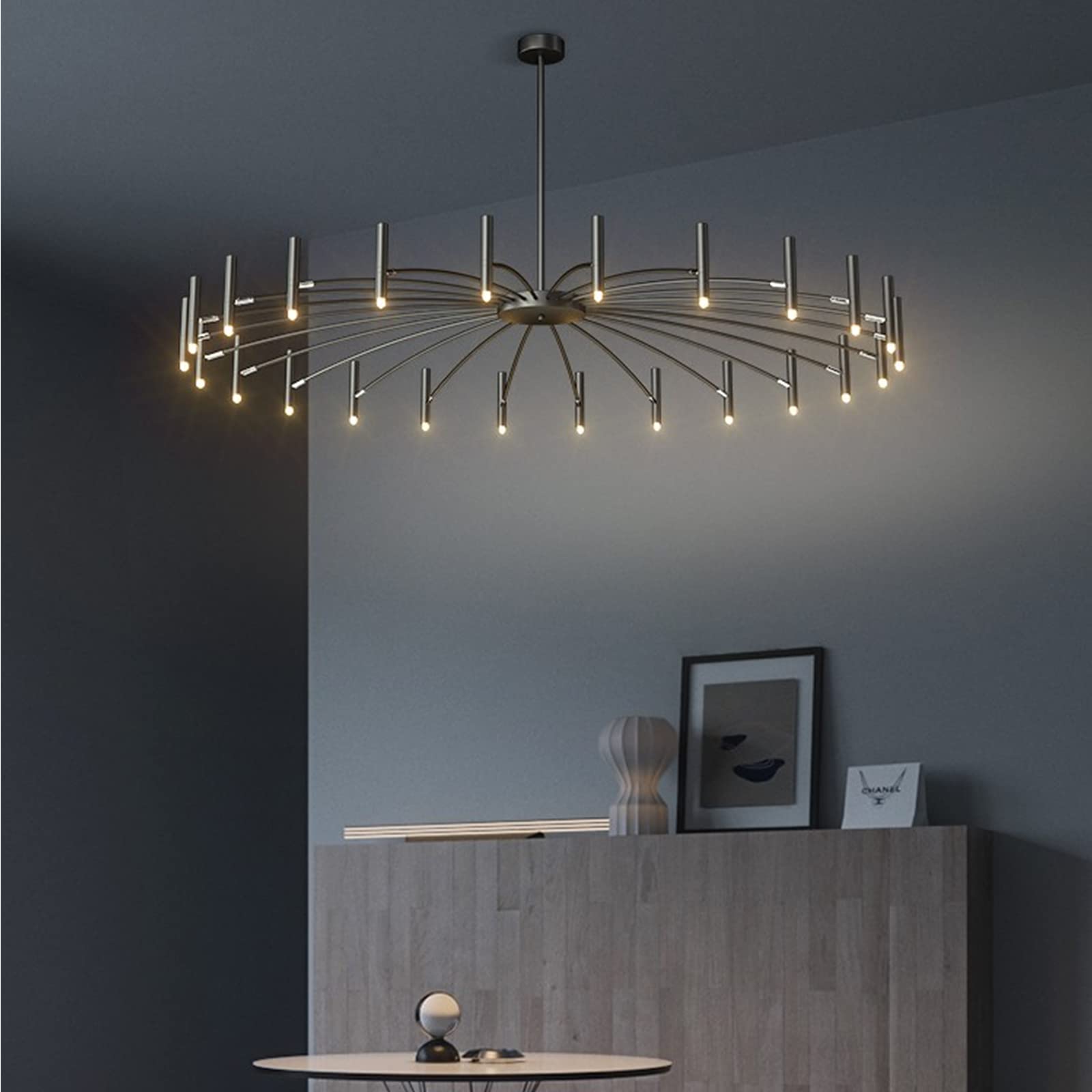 Nordic Modern LED Chandelier - 24 Lights Crystal Ceiling Light Fixture for Living Room, Bedroom, Dining Room | Energy-Efficient Home Lighting Decor for Wedding, Hotel, Restaurant