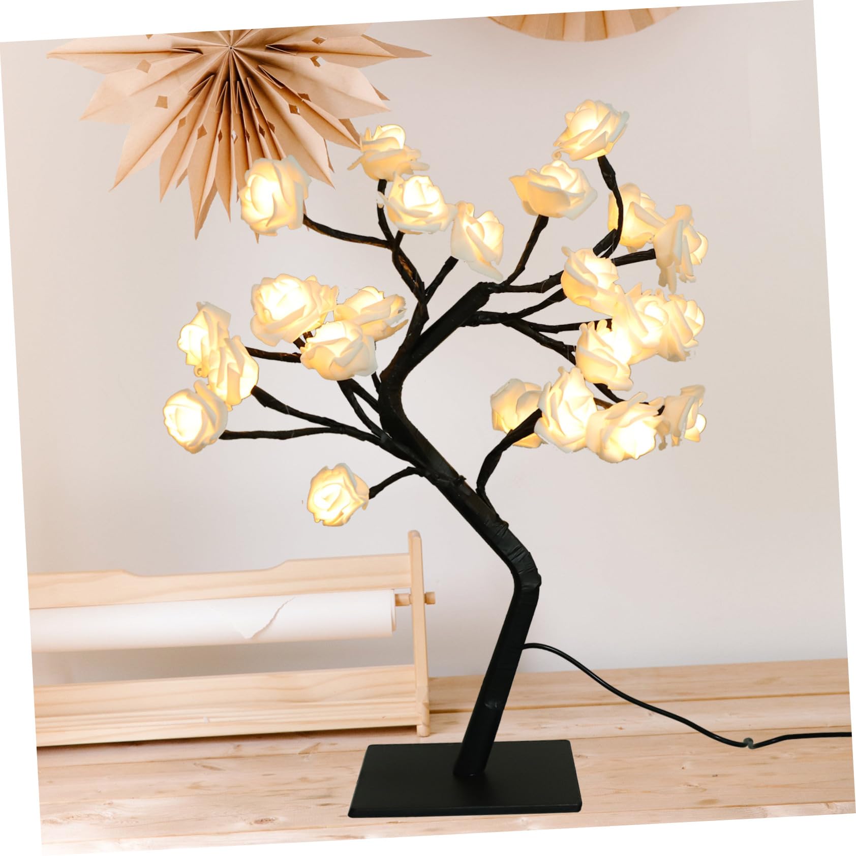 ARTIBETTER Rose Table Lamp - 1PC LED Night Light, Artificial Rose Tree Shape Desk Light for Bedroom, Living Room, Home Decor | Romantic Ambiance, Gift Idea for Her