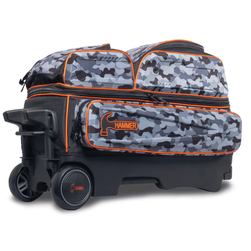 Hammer Gauntlet 3 Ball Roller Camo Bowling Bag - Durable Bowling Ball Carrier with Wheels for Easy Transport - Perfect for League Play & Tournaments
