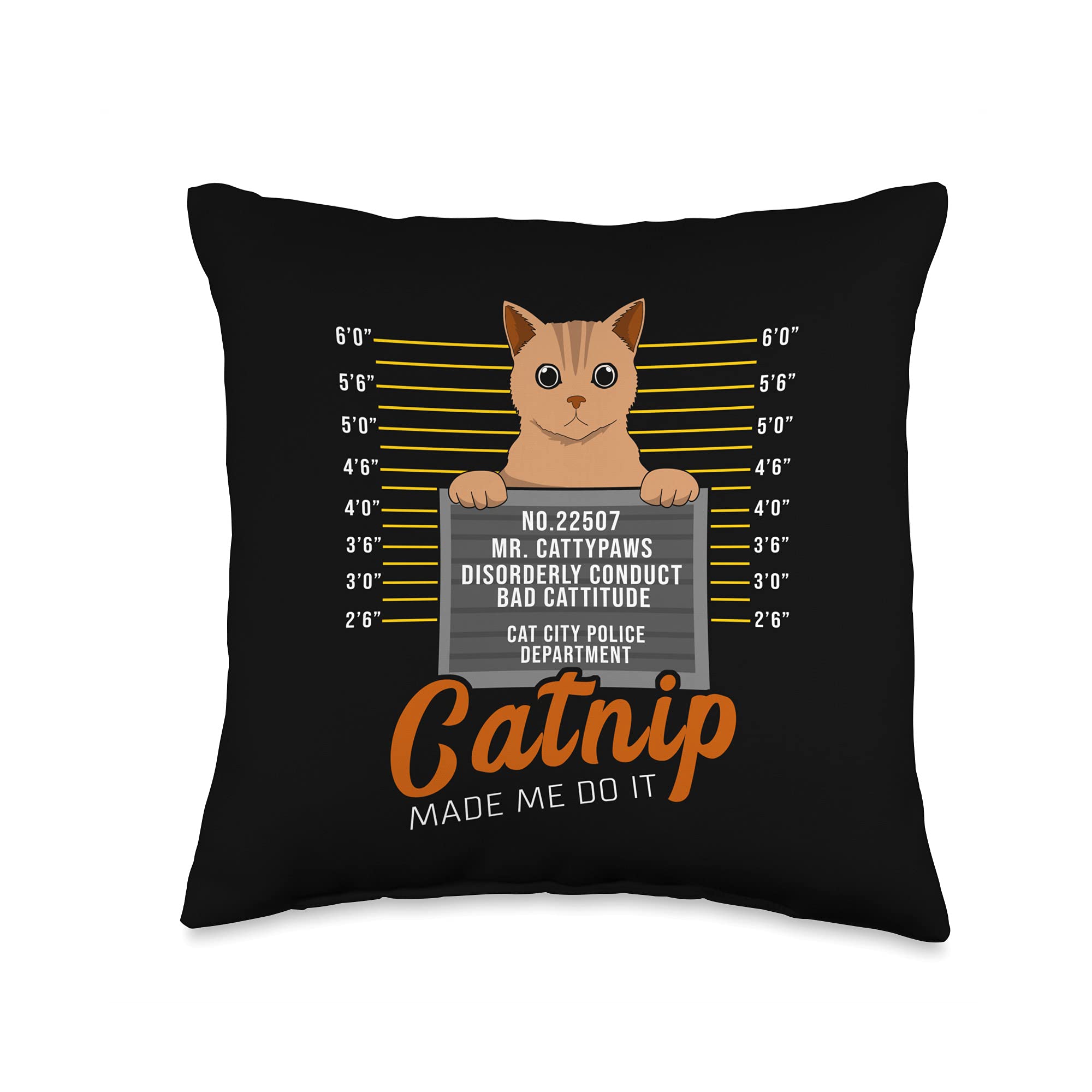Funny Cat Lover Throw Pillow - 'Catnip Made Me Do It' Design, 16x16 Inch Multicolor Cushion | Perfect Gift for Cat Owners & Cat Lovers | Cozy Home Decor for Living Room, Bedroom, or Office