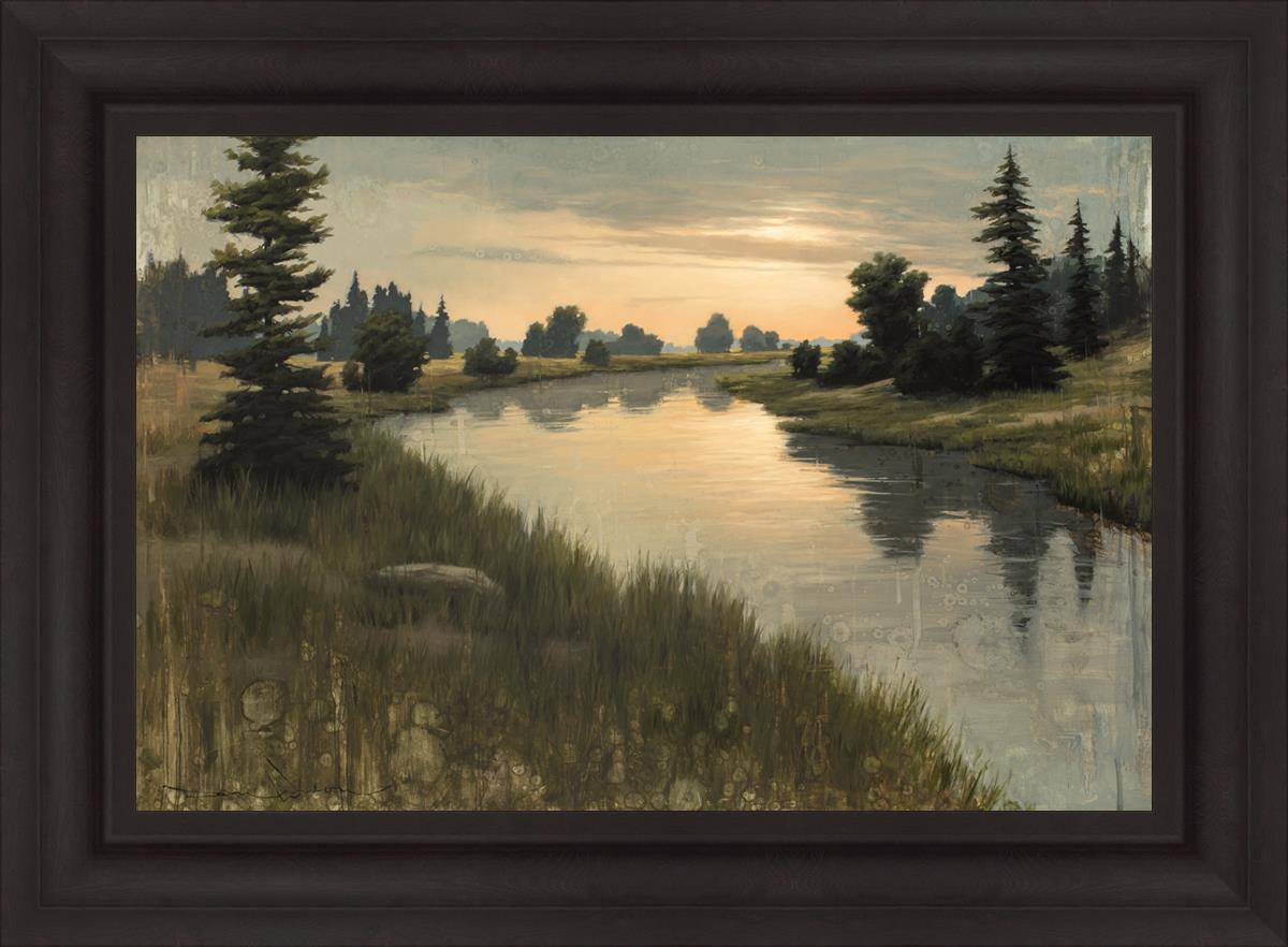 Calming Dusk By Dan Wilson - Relaxing Home Decor Painting for Living Room & Bedroom - Perfect Wall Art for Stress Relief & Meditation Spaces