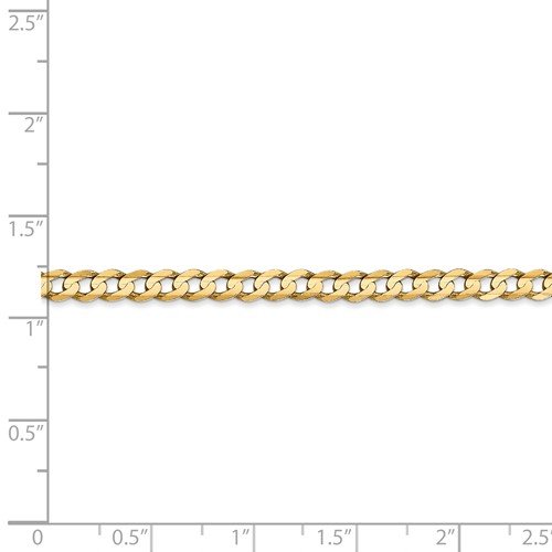 14K Yellow Gold 3.8mm Concave Open Curb Chain Necklace - 5 Adjustable Lengths for Layering, Gift Giving & Everyday Elegance