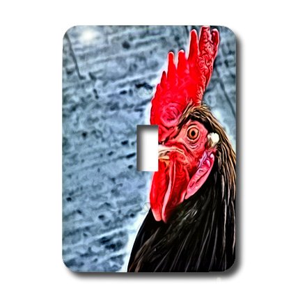 3D Printed Rooster Toggle Switch by Angel and Spot - Single Pole Switch for Home Decor, Kitchen, Bedroom & Office - Unique Farmhouse & Country Style Light Switch Cover